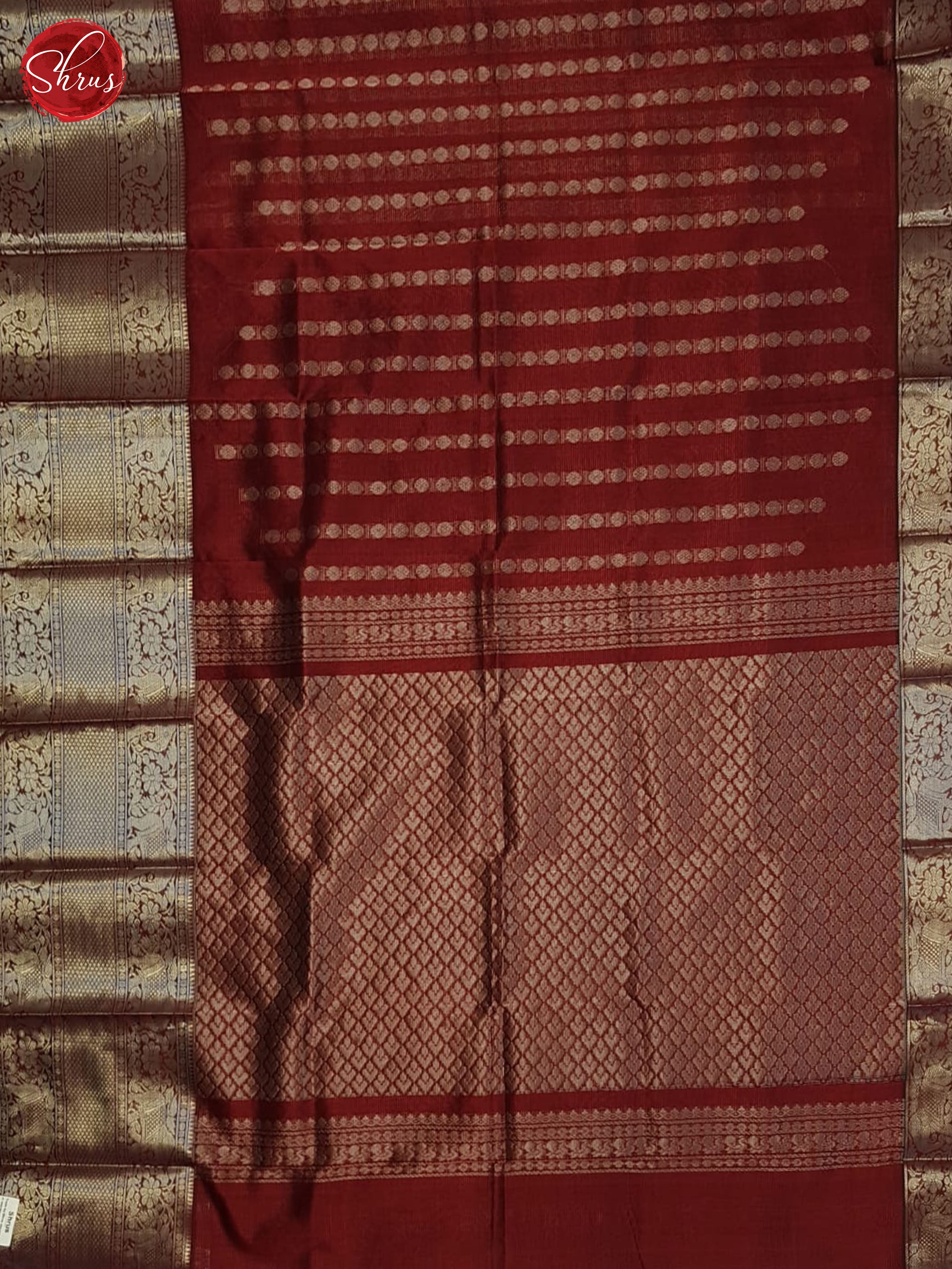 Maroon(single tone) - Mangalagiri silkcotton Saree - Shop on ShrusEternity.com