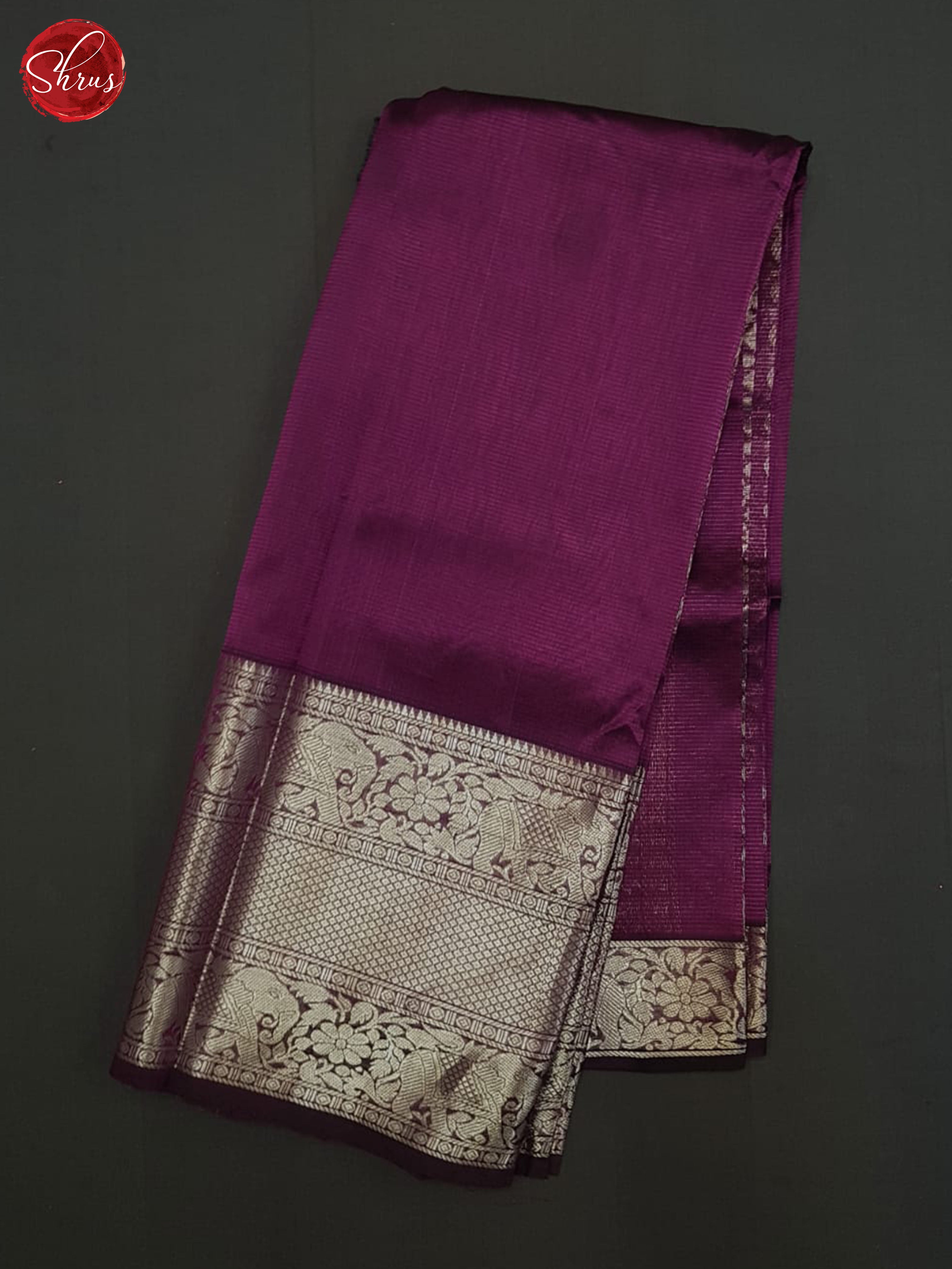 Wine(single tone) - Mangalagiri silkcotton Saree - Shop on ShrusEternity.com