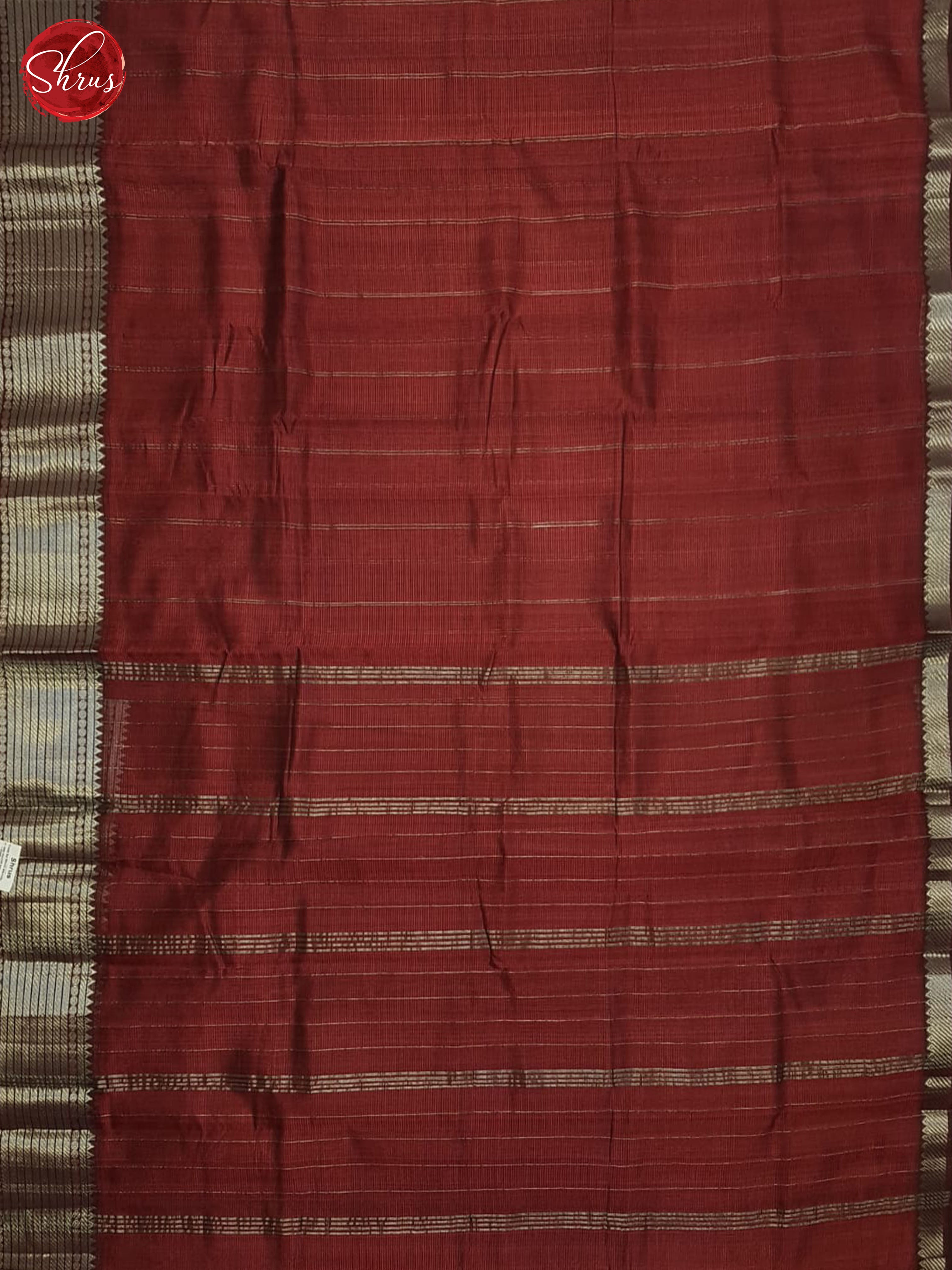 Maroon(single tone)- Mangalagiri silkcotton Saree - Shop on ShrusEternity.com