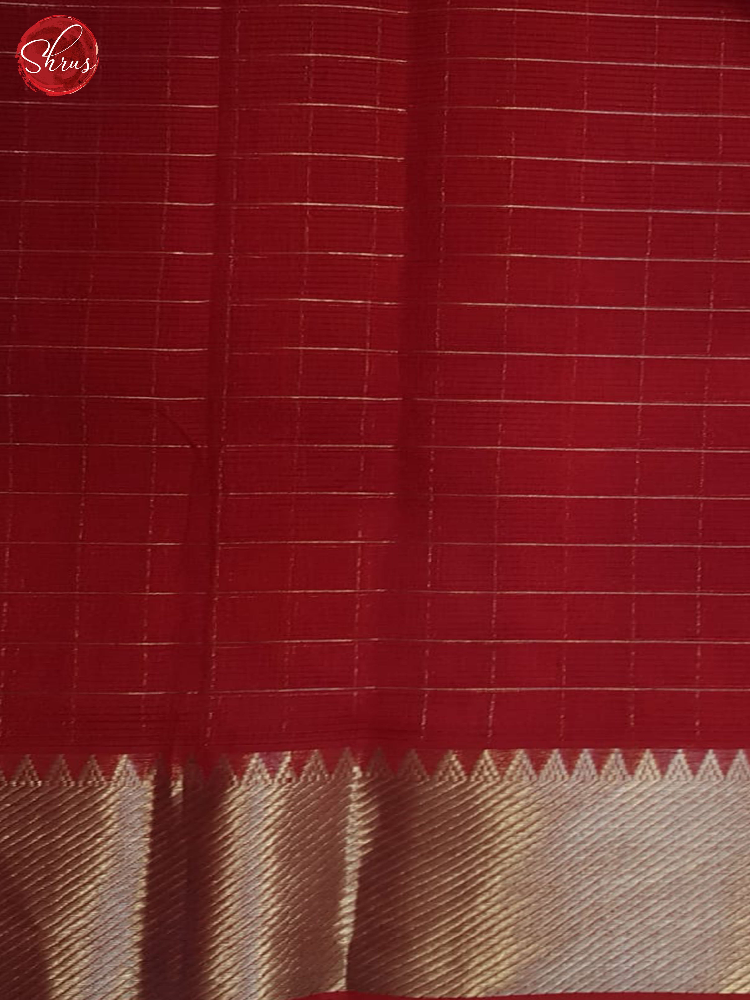 Red(single tone) - Mangalagiri silkcotton Saree - Shop on ShrusEternity.com