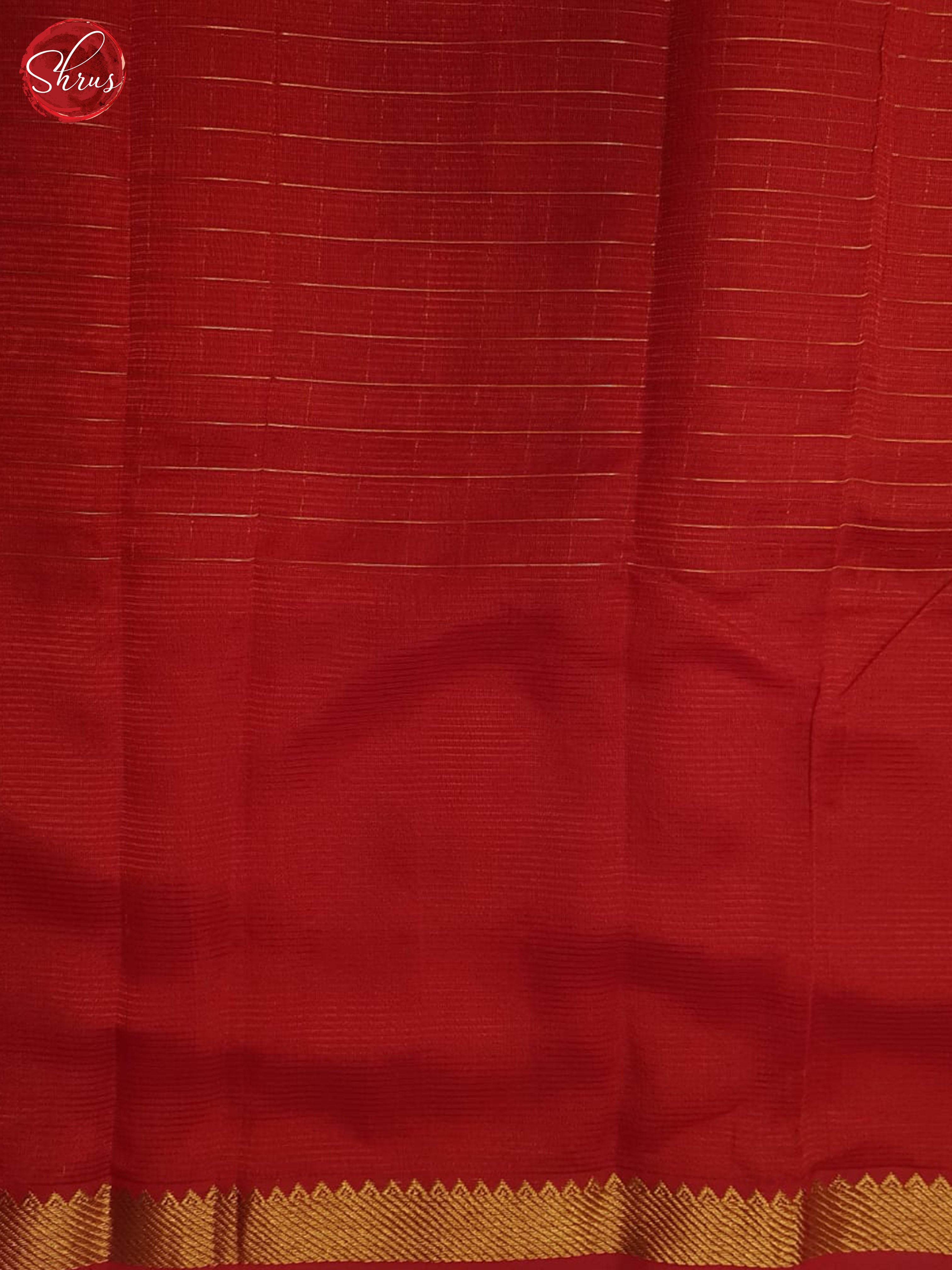 Red(single tone) - Mangalagiri silkcotton Saree - Shop on ShrusEternity.com