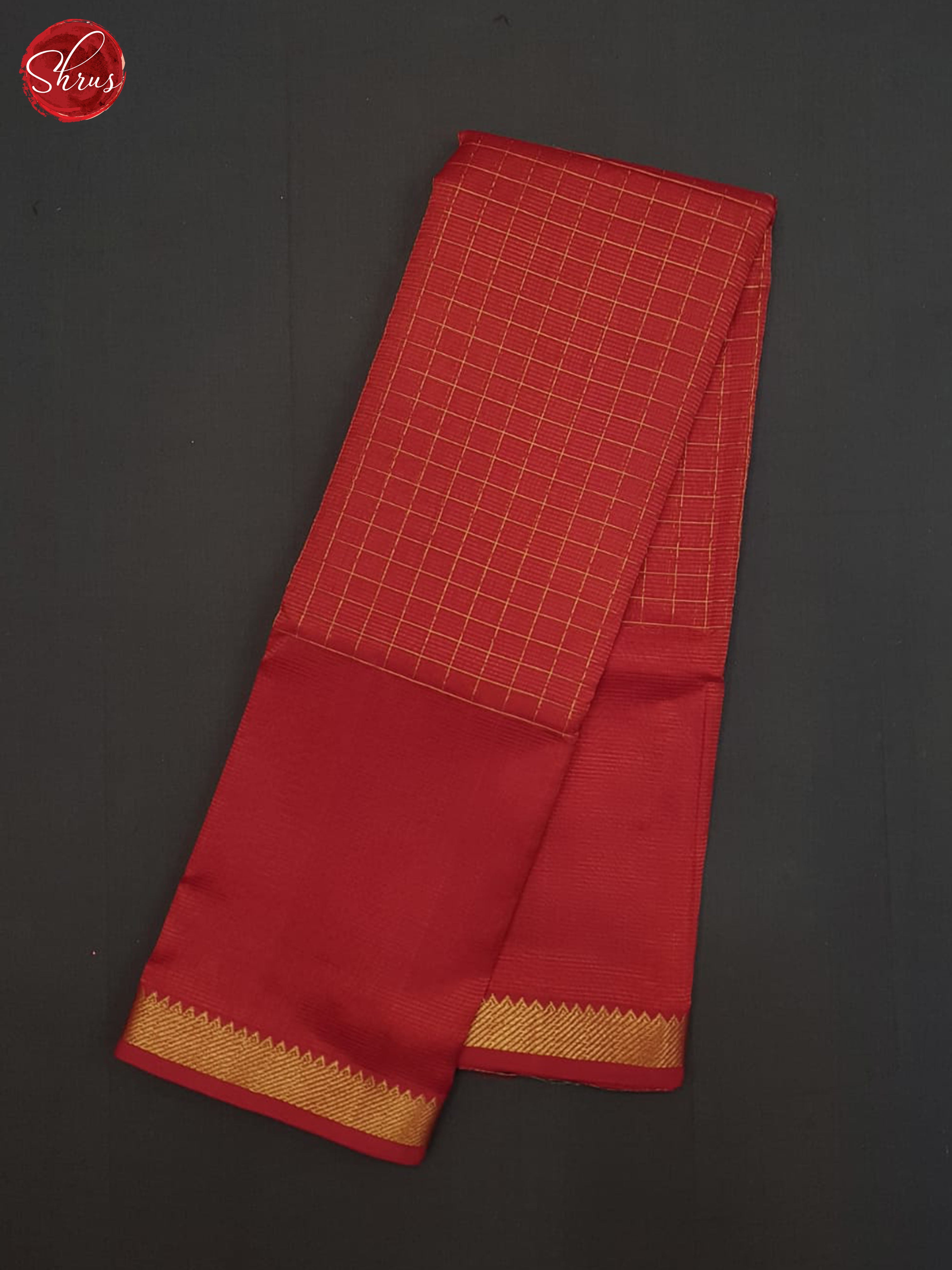 Red(single tone) - Mangalagiri silkcotton Saree - Shop on ShrusEternity.com