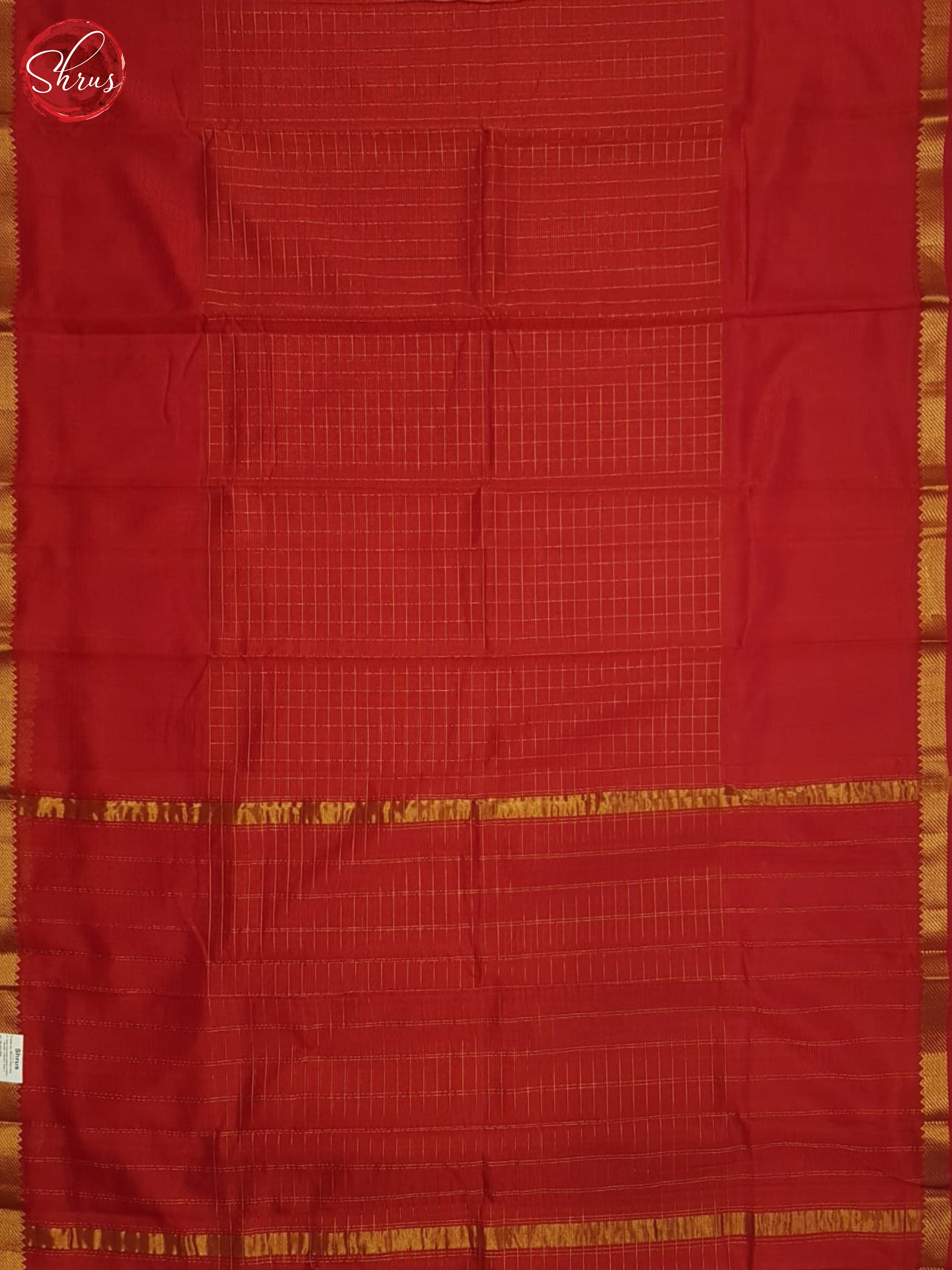 Red(single tone) - Mangalagiri silkcotton Saree - Shop on ShrusEternity.com