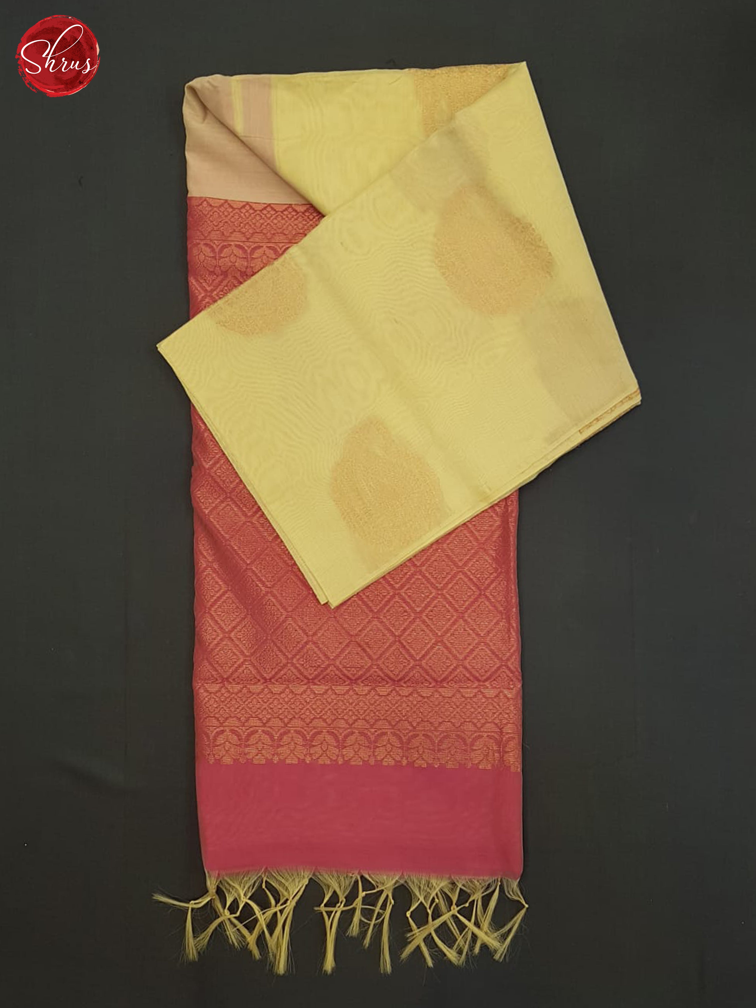 Beige And Pink- Semi Silk Cotton Saree - Shop on ShrusEternity.com