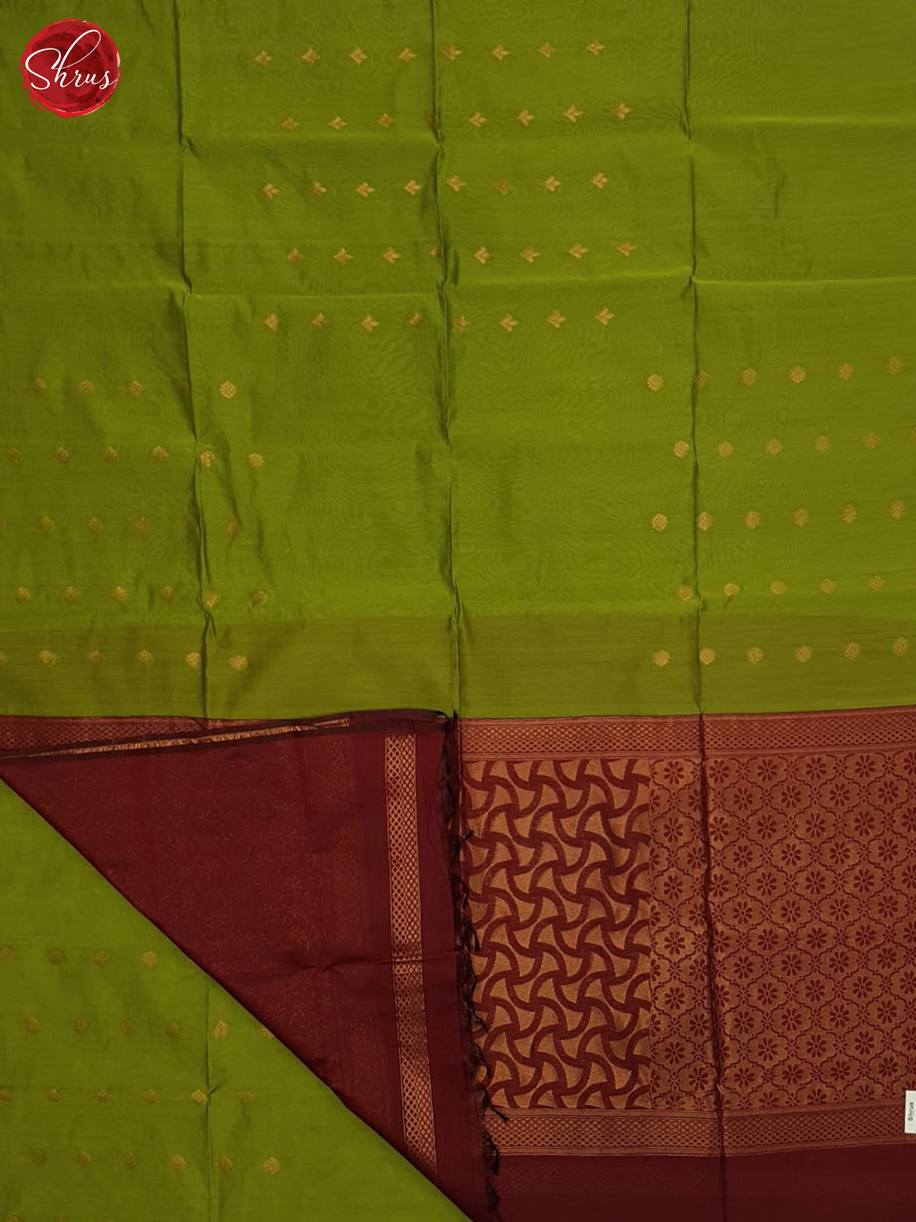Green And Brown- semi Silk Cotton saree - Shop on ShrusEternity.com