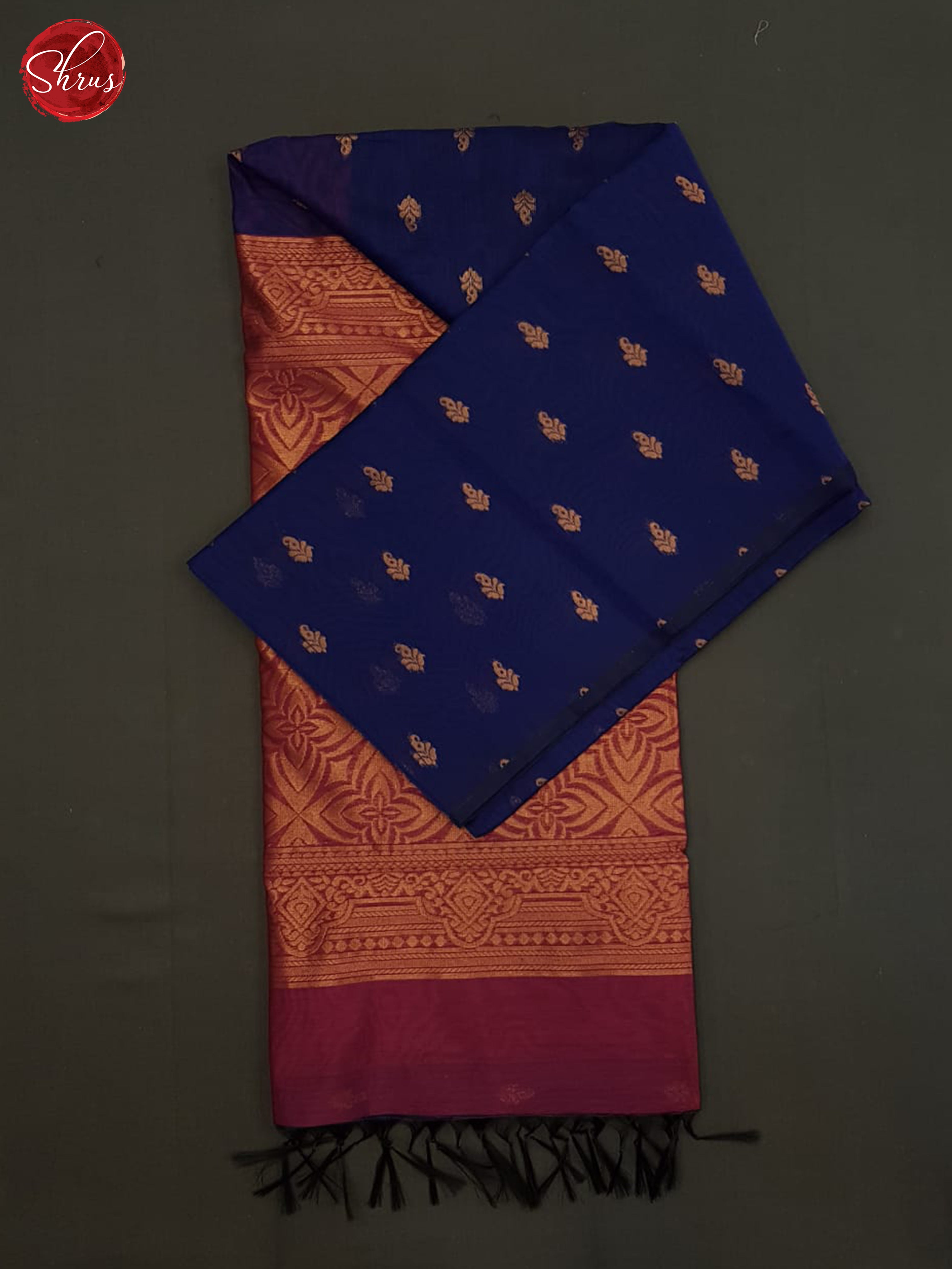 Blue And Pink-Semi Silk Cotton Saree - Shop on ShrusEternity.com