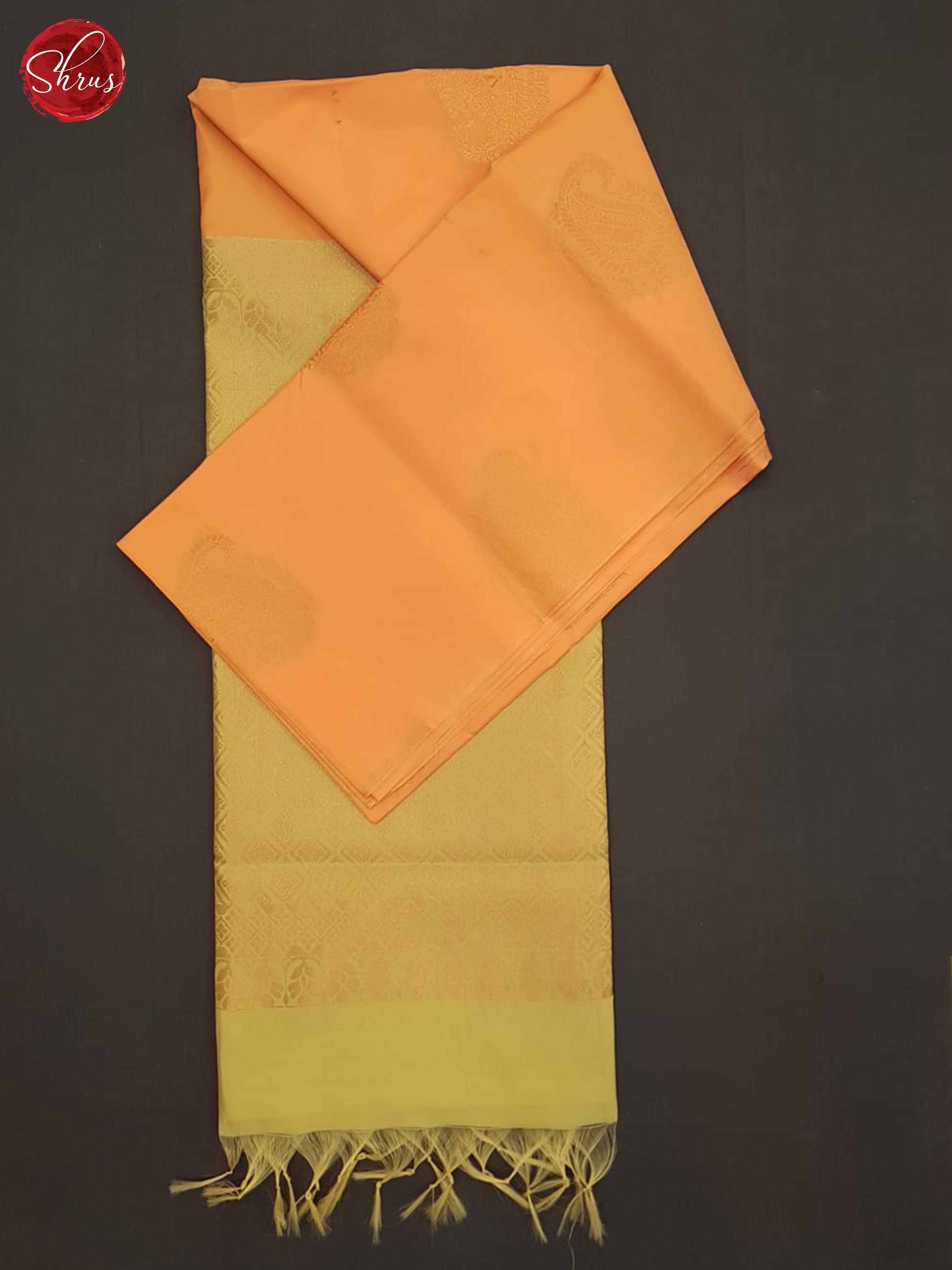 Orangish Peach And Beige-semi soft silk saree - Shop on ShrusEternity.com