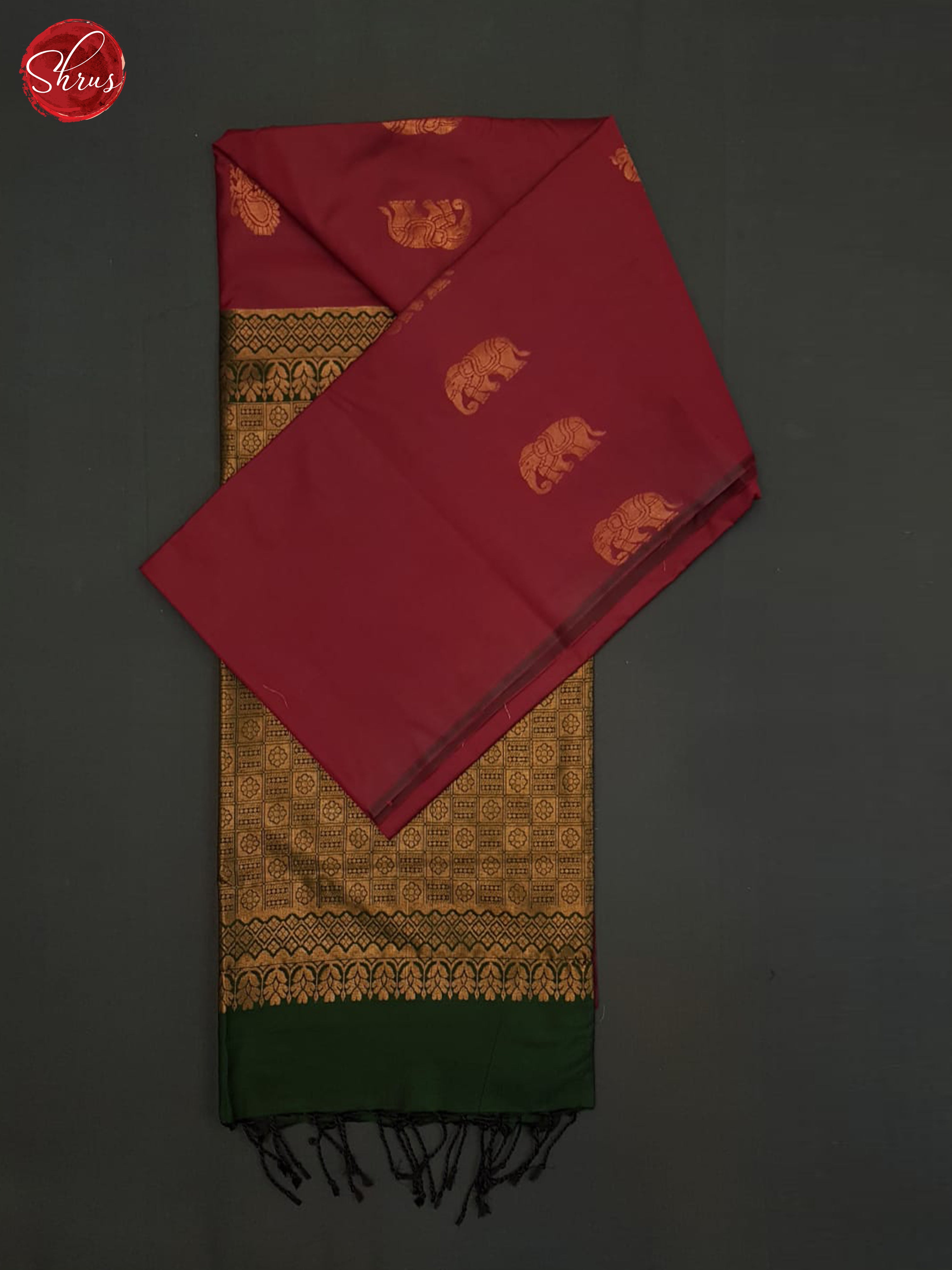 Maroon And Green-Semi soft silk saree - Shop on ShrusEternity.com