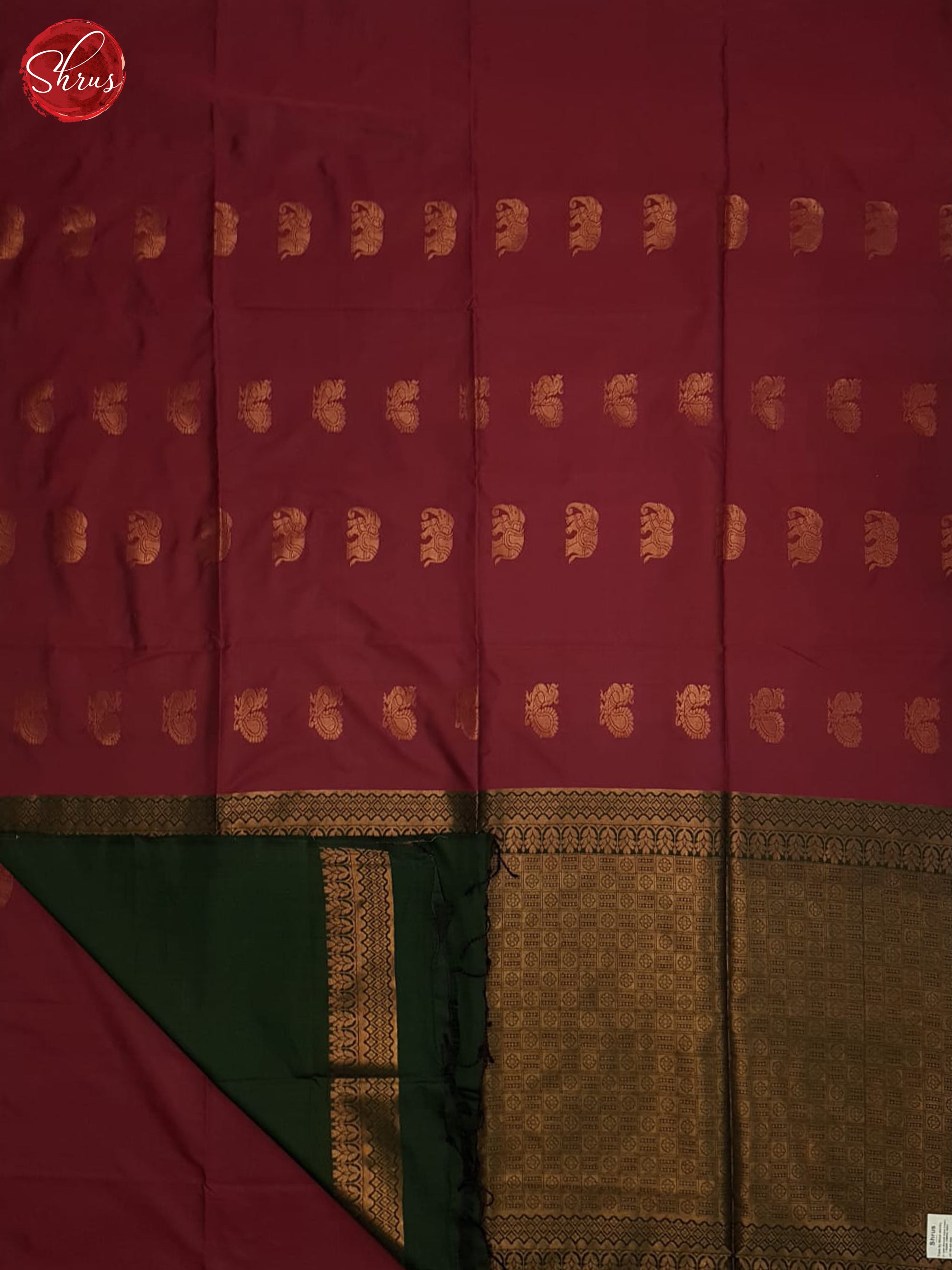 Maroon And Green-Semi soft silk saree - Shop on ShrusEternity.com