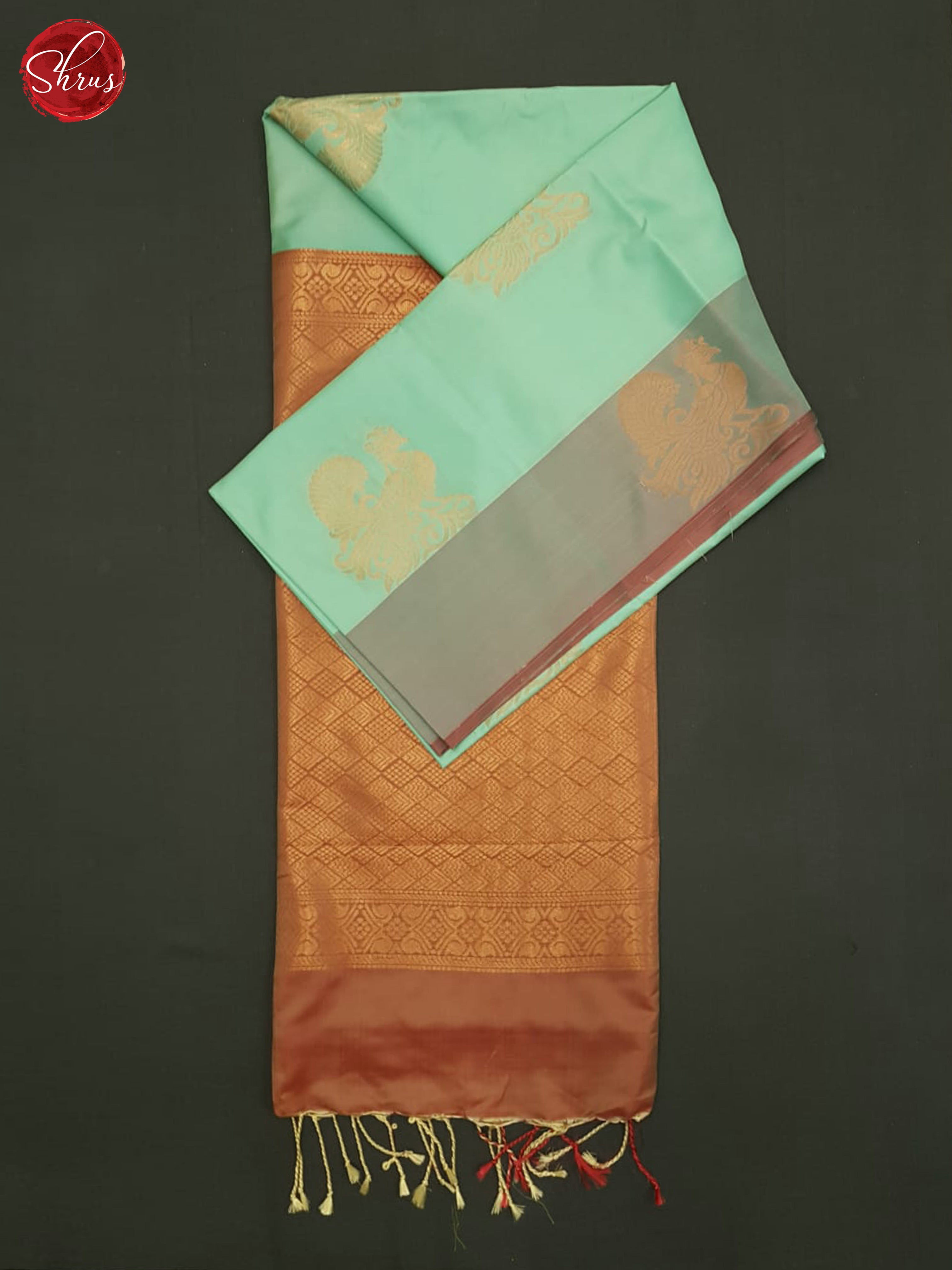 Pastel Blue And Araku Maroon-Semi soft silk saree - Shop on ShrusEternity.com