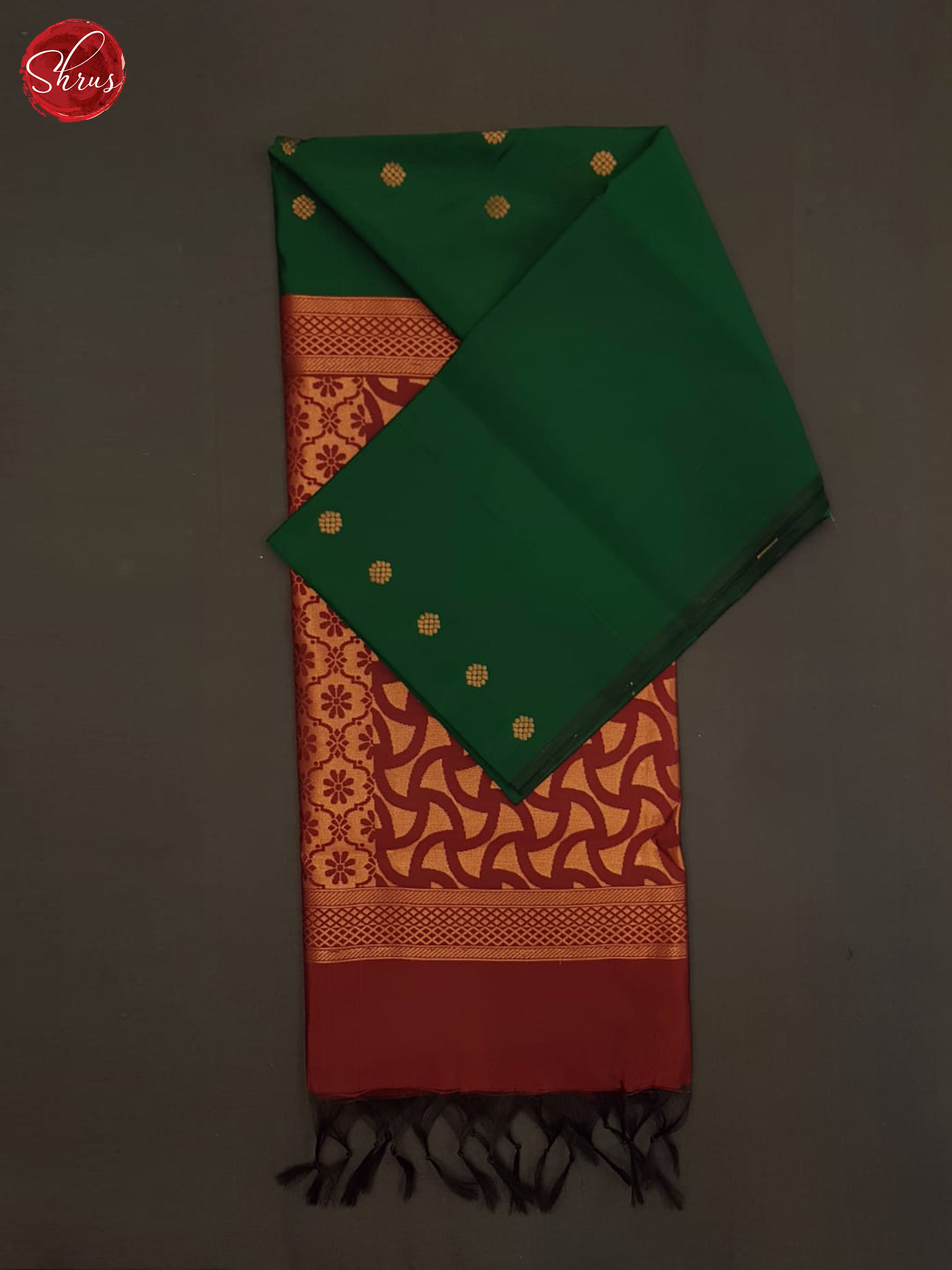 Green And Araku Maroon- Semi soft silk saree - Shop on ShrusEternity.com