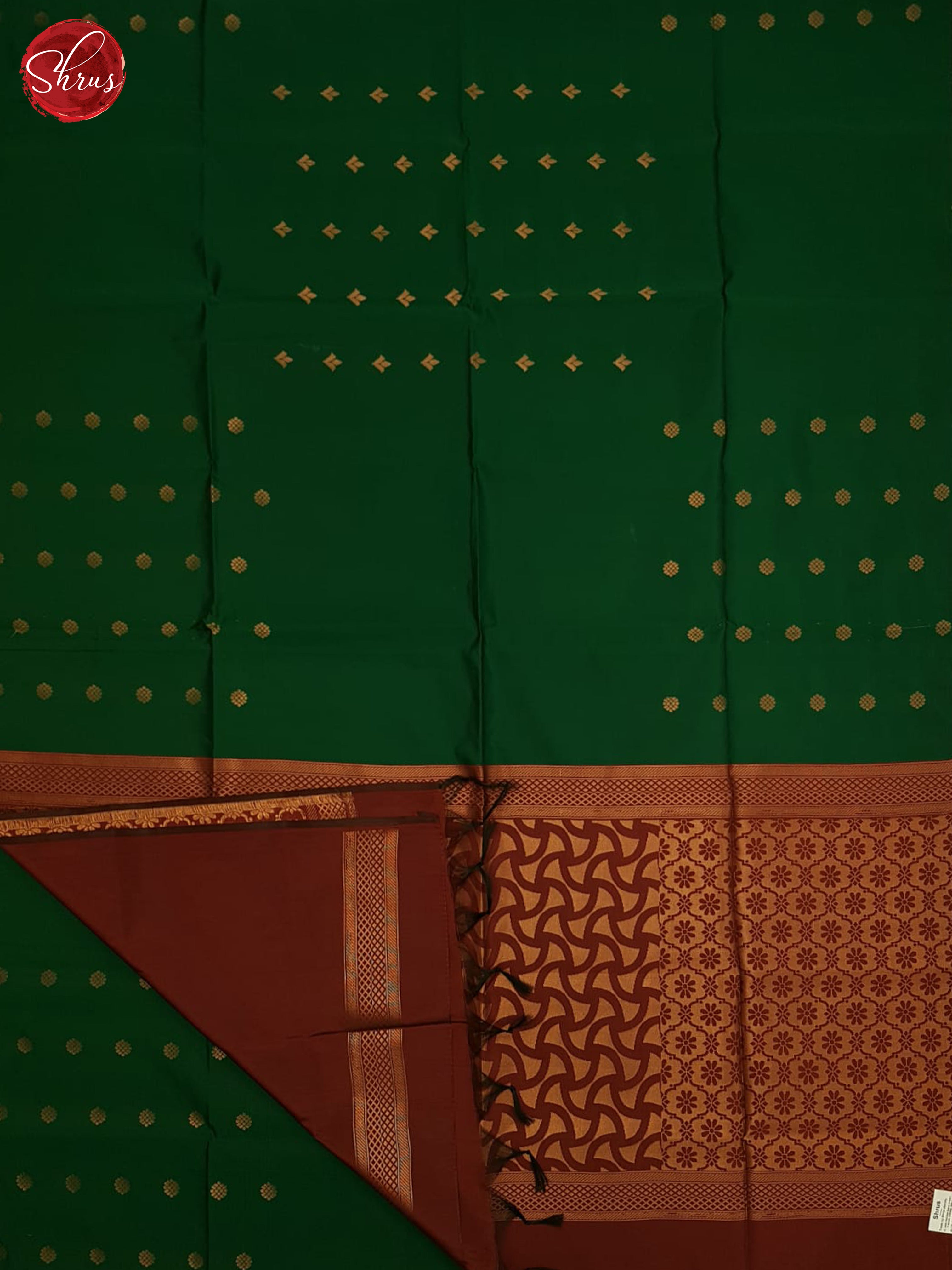 Green And Araku Maroon- Semi soft silk saree - Shop on ShrusEternity.com