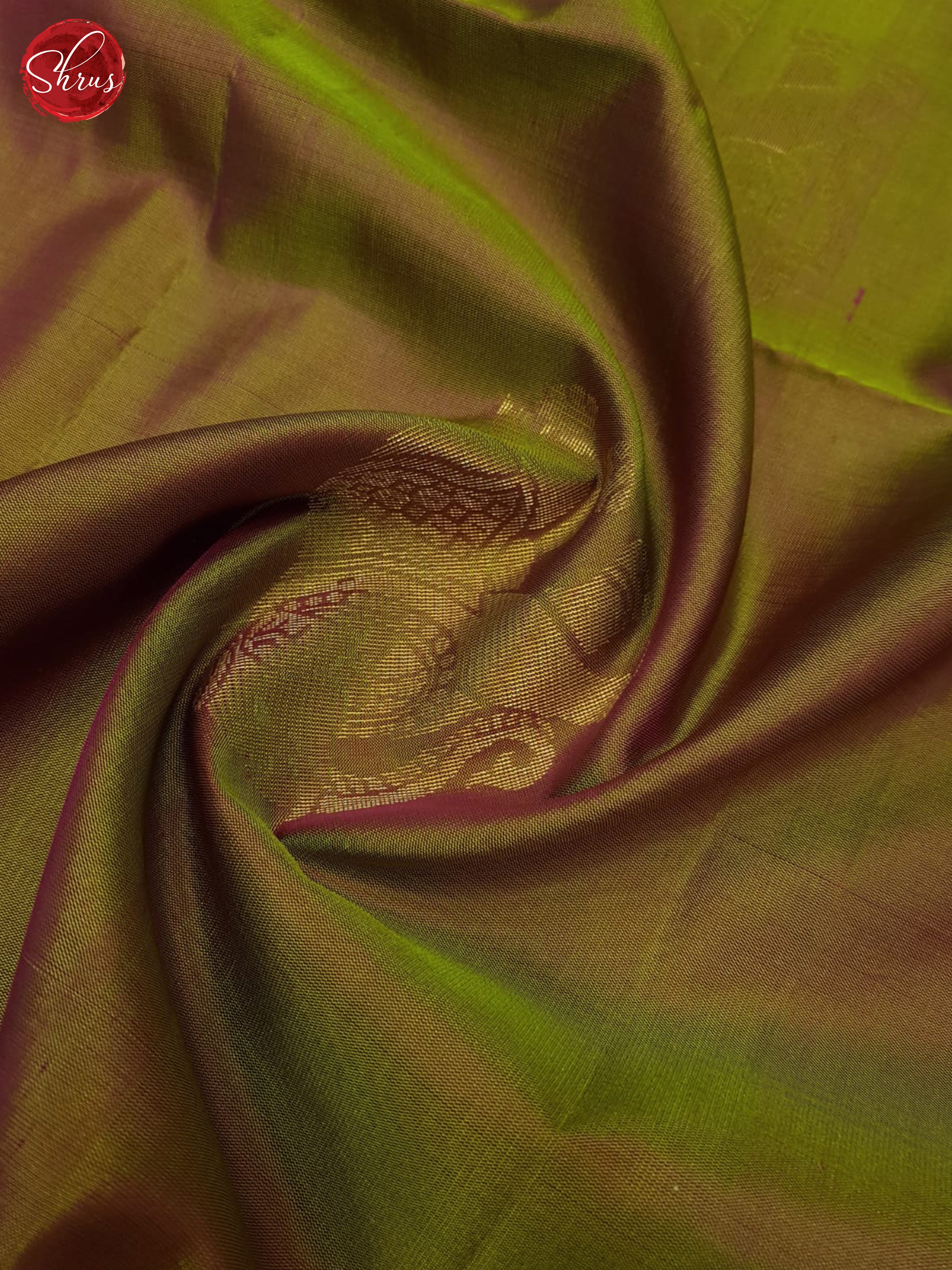 Brownish Green And Orange- soft silk saree - Shop on ShrusEternity.com