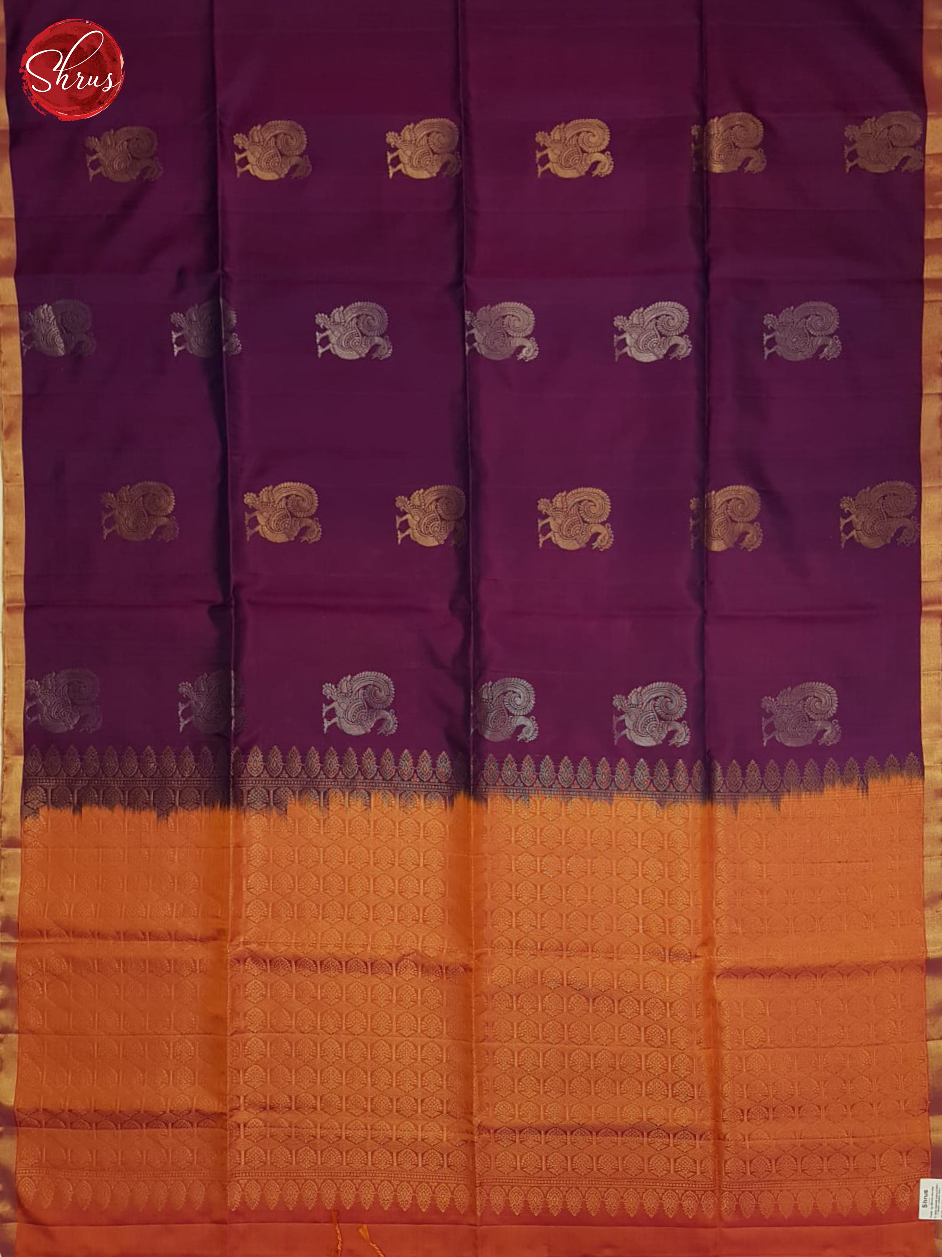 Wine And Orange - Soft Silk saree - Shop on ShrusEternity.com