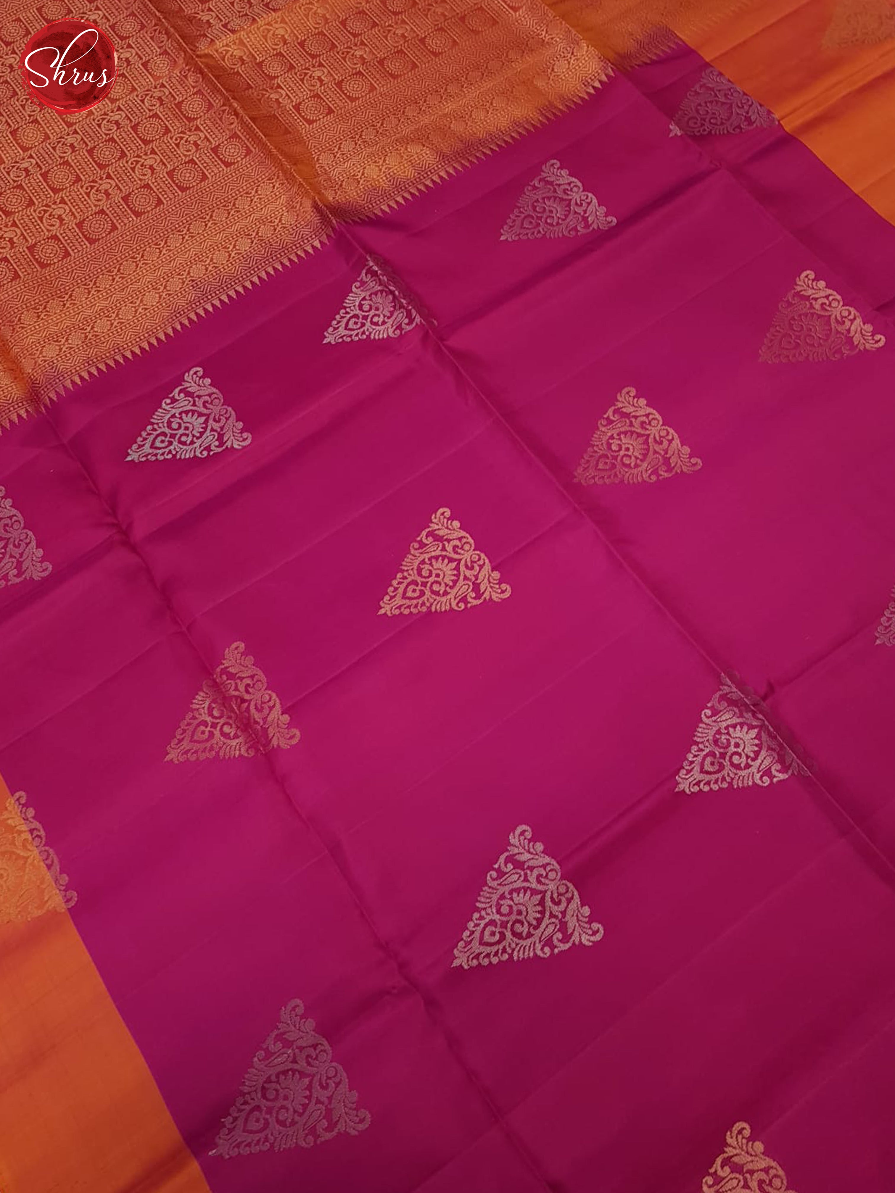 Pink And Orange- Soft Silk Saree - Shop on ShrusEternity.com