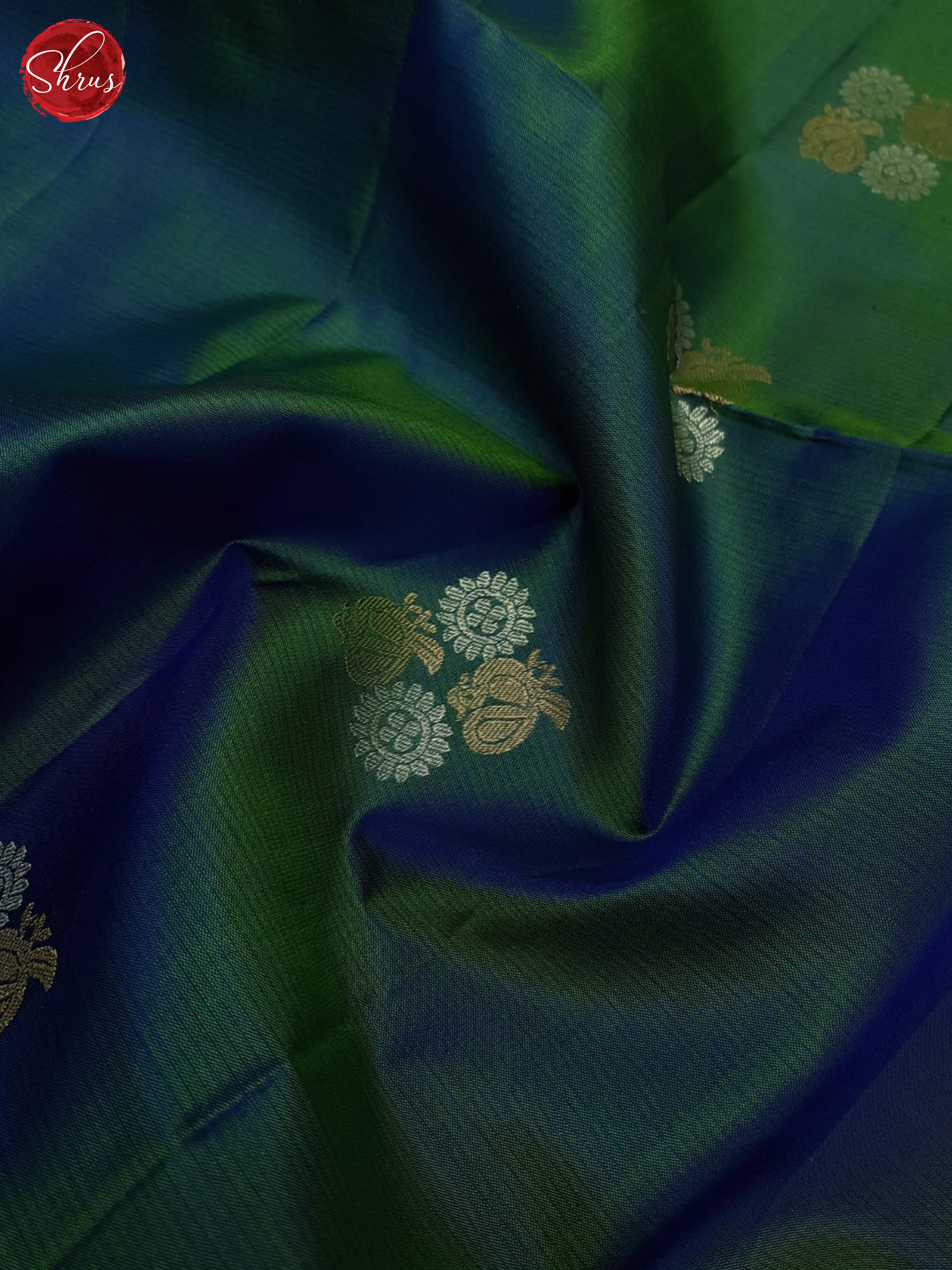 Blue And Orangish Pink-Soft silk saree - Shop on ShrusEternity.com