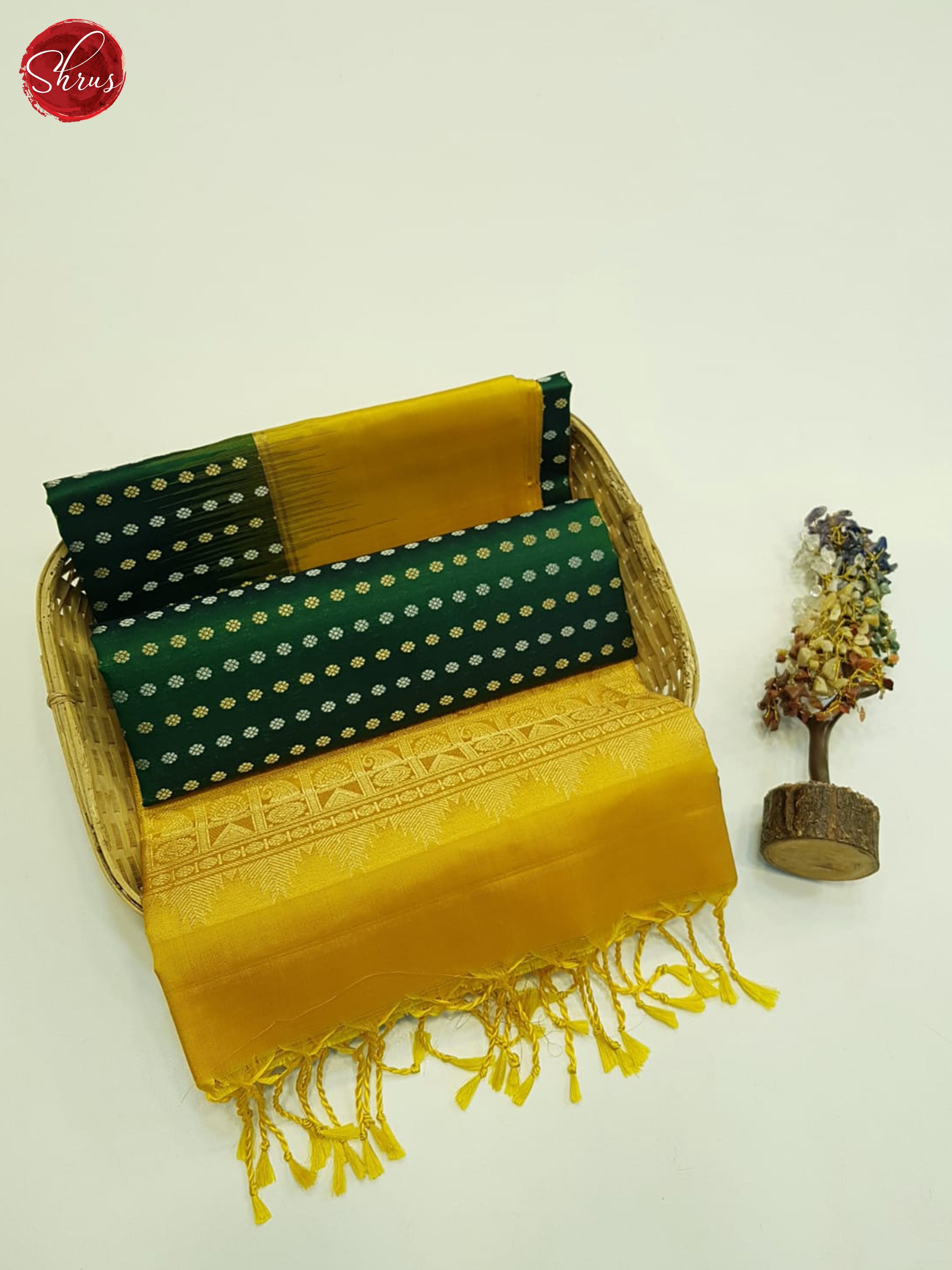 Green And Yellow-Soft Silk Saree - Shop on ShrusEternity.com