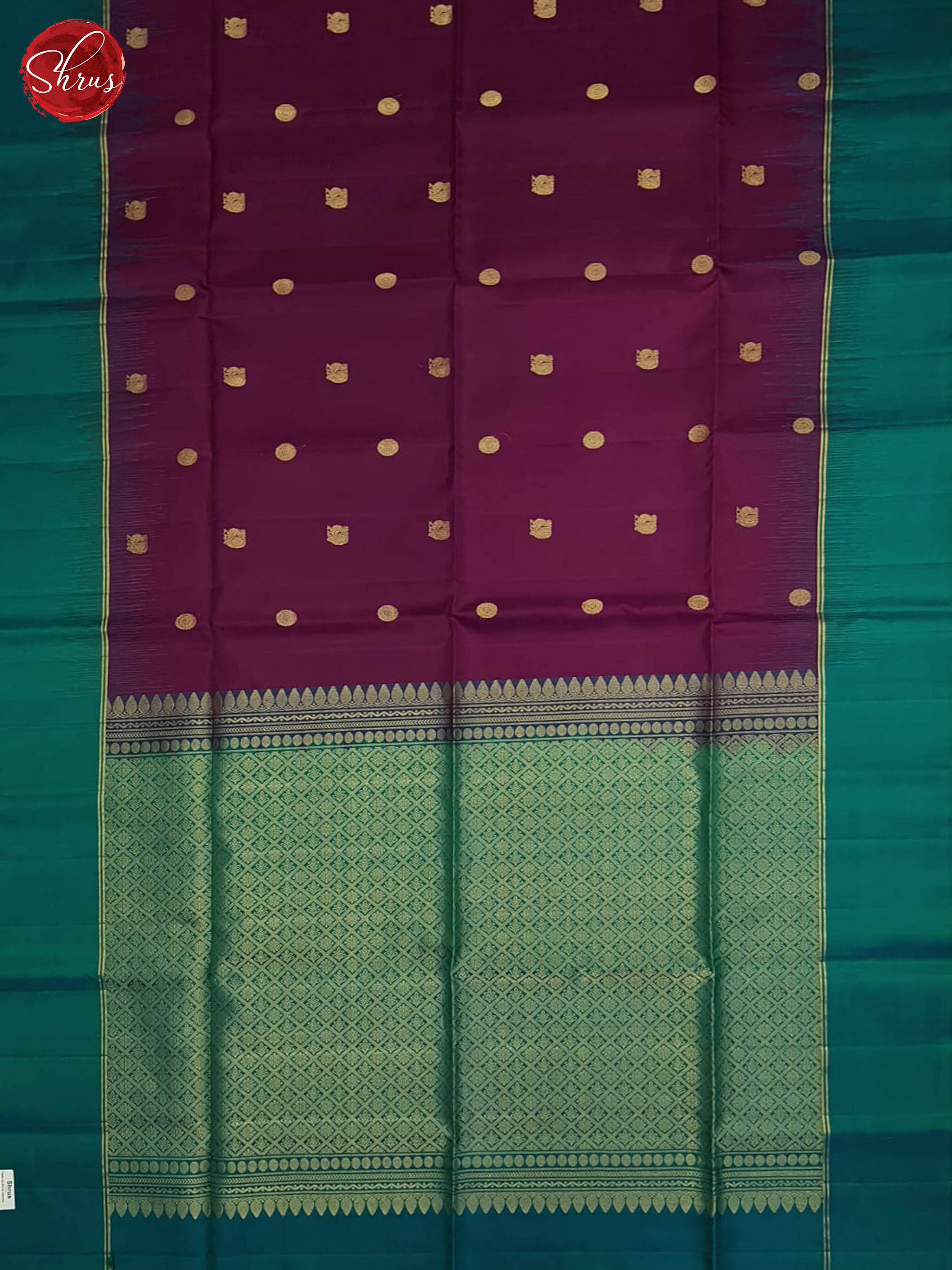 Wine And Green- Soft silk saree - Shop on ShrusEternity.com