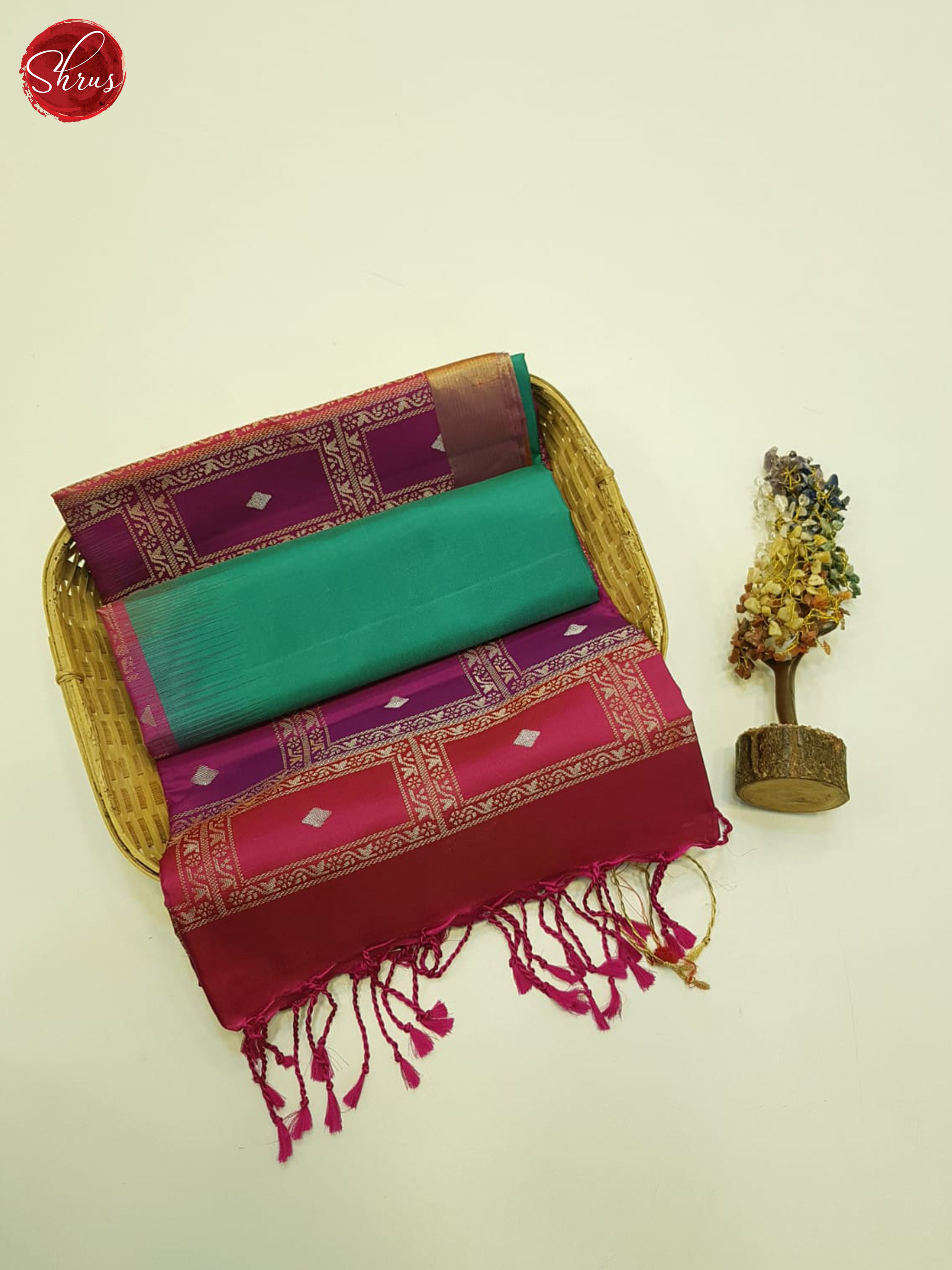Green And Pink-Soft silk saree - Shop on ShrusEternity.com