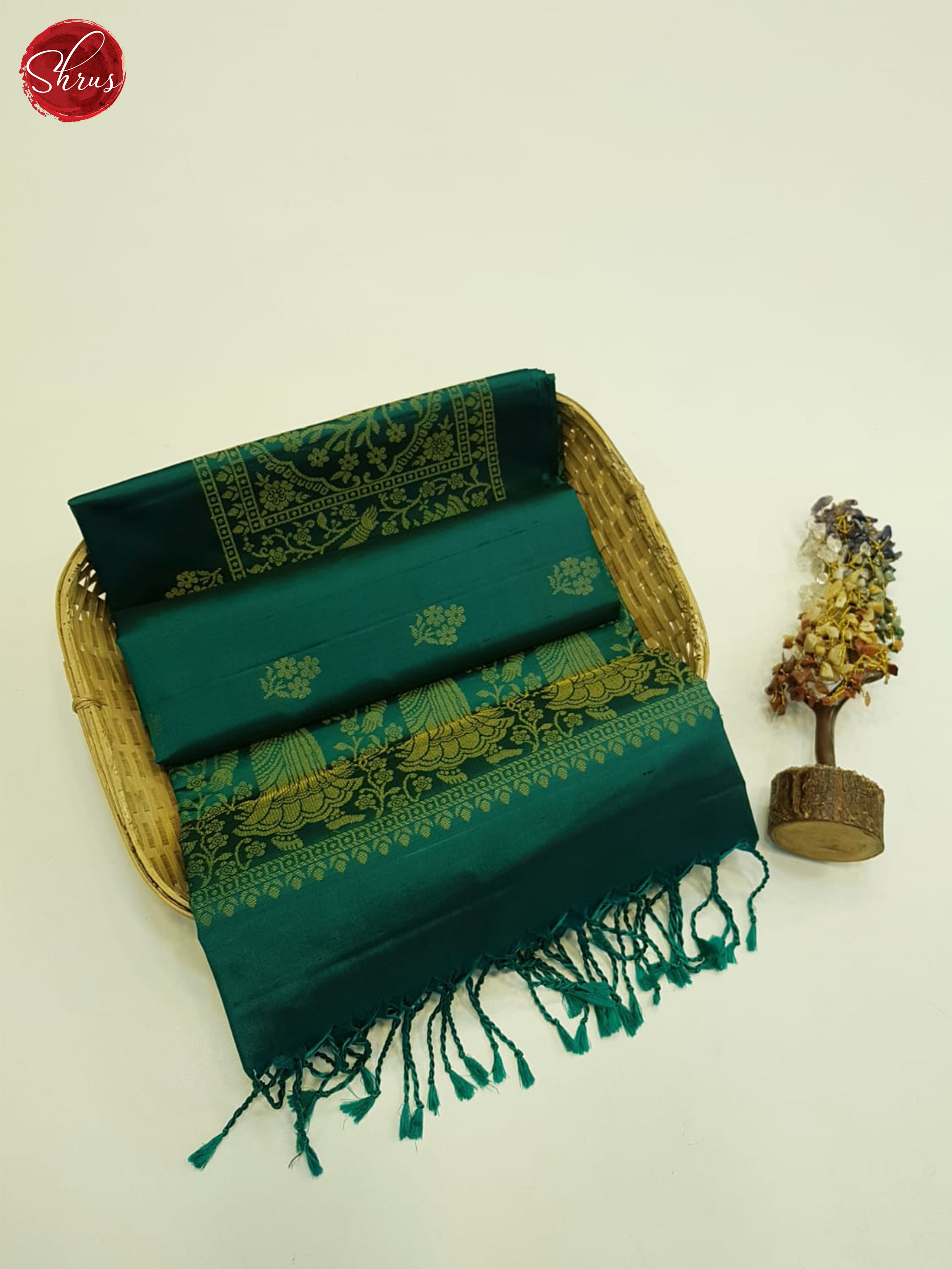 Peacock Neck(Single tone)-Soft Silk Saree - Shop on ShrusEternity.com