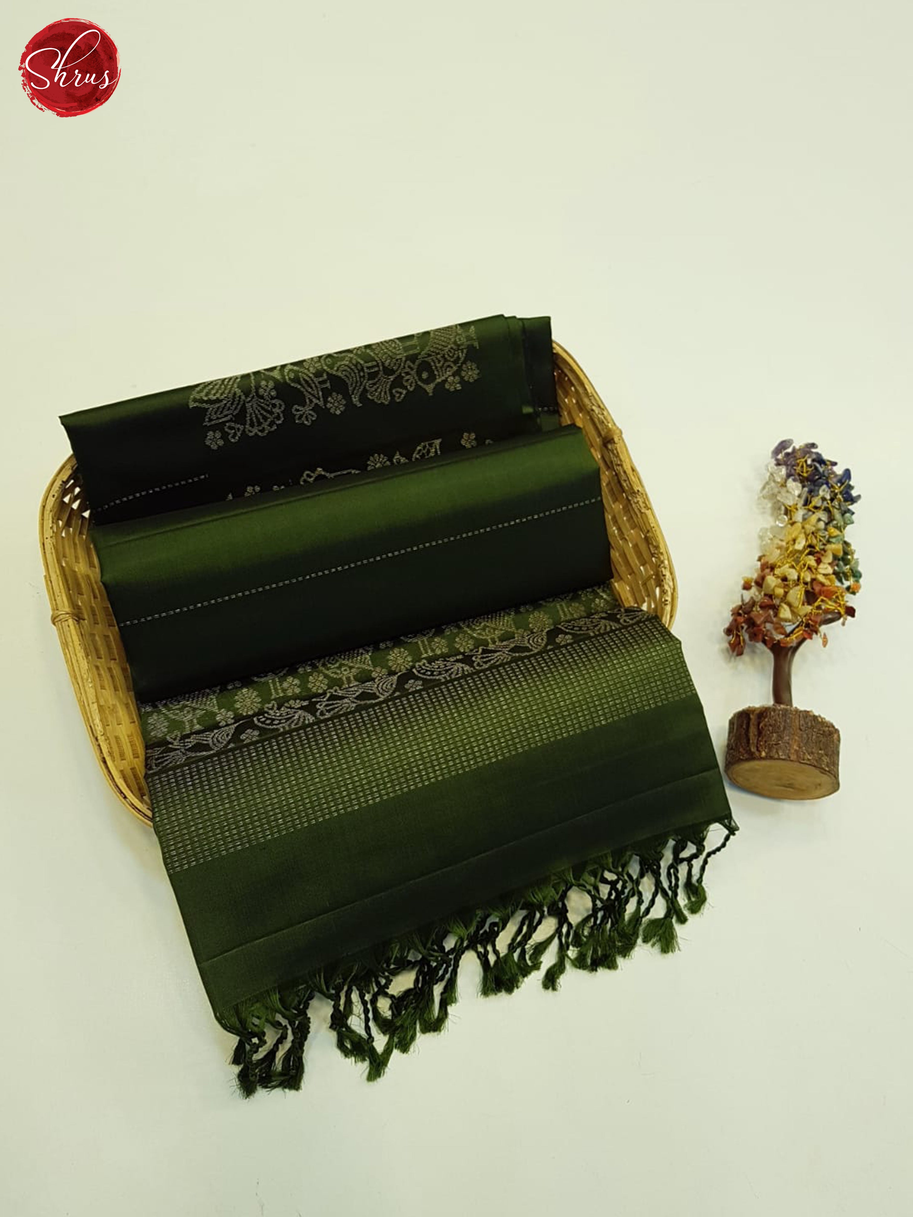 Green  - Soft silk Saree - Shop on ShrusEternity.com