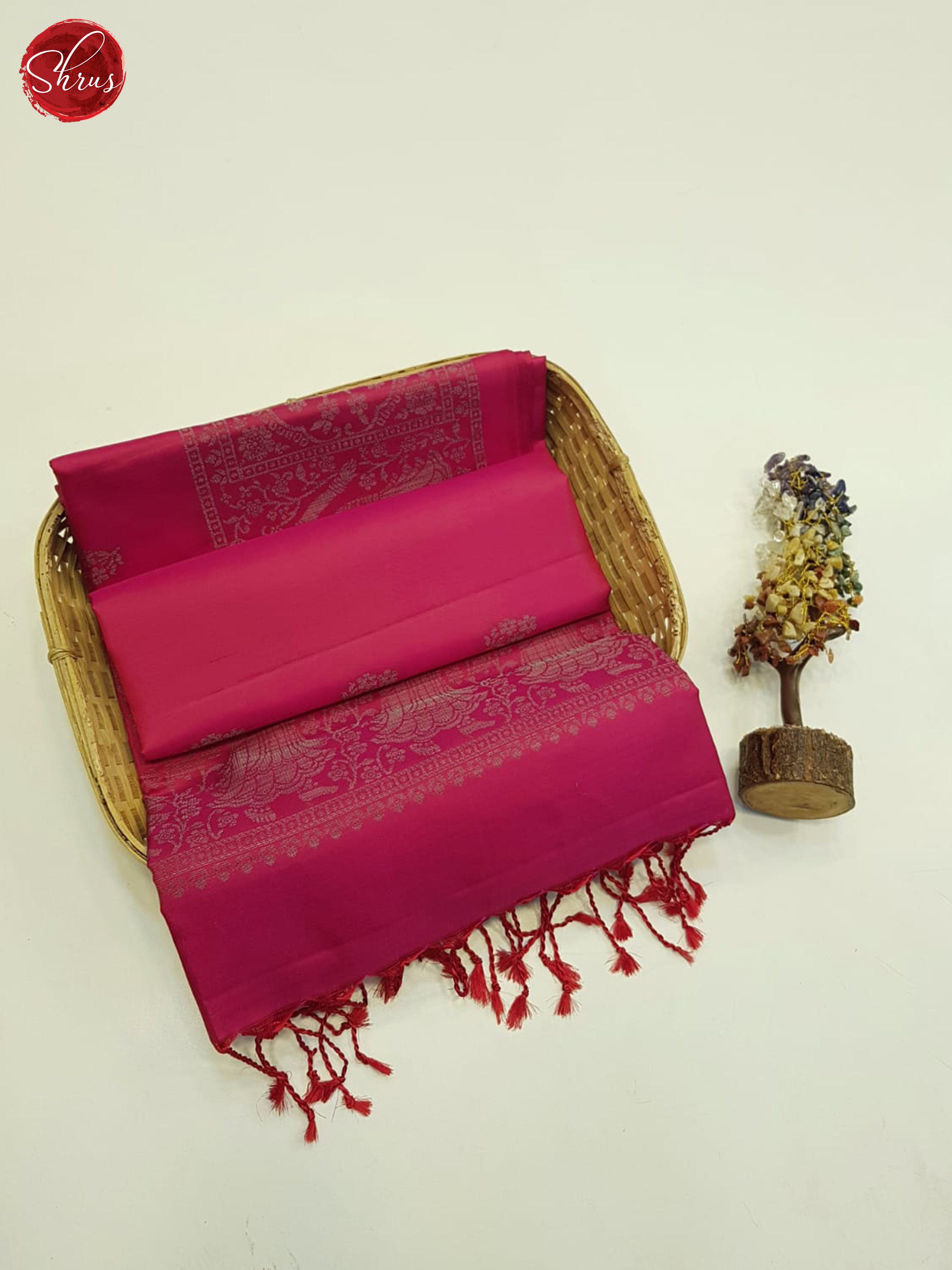 Pink(single tone)-soft silk saree - Shop on ShrusEternity.com