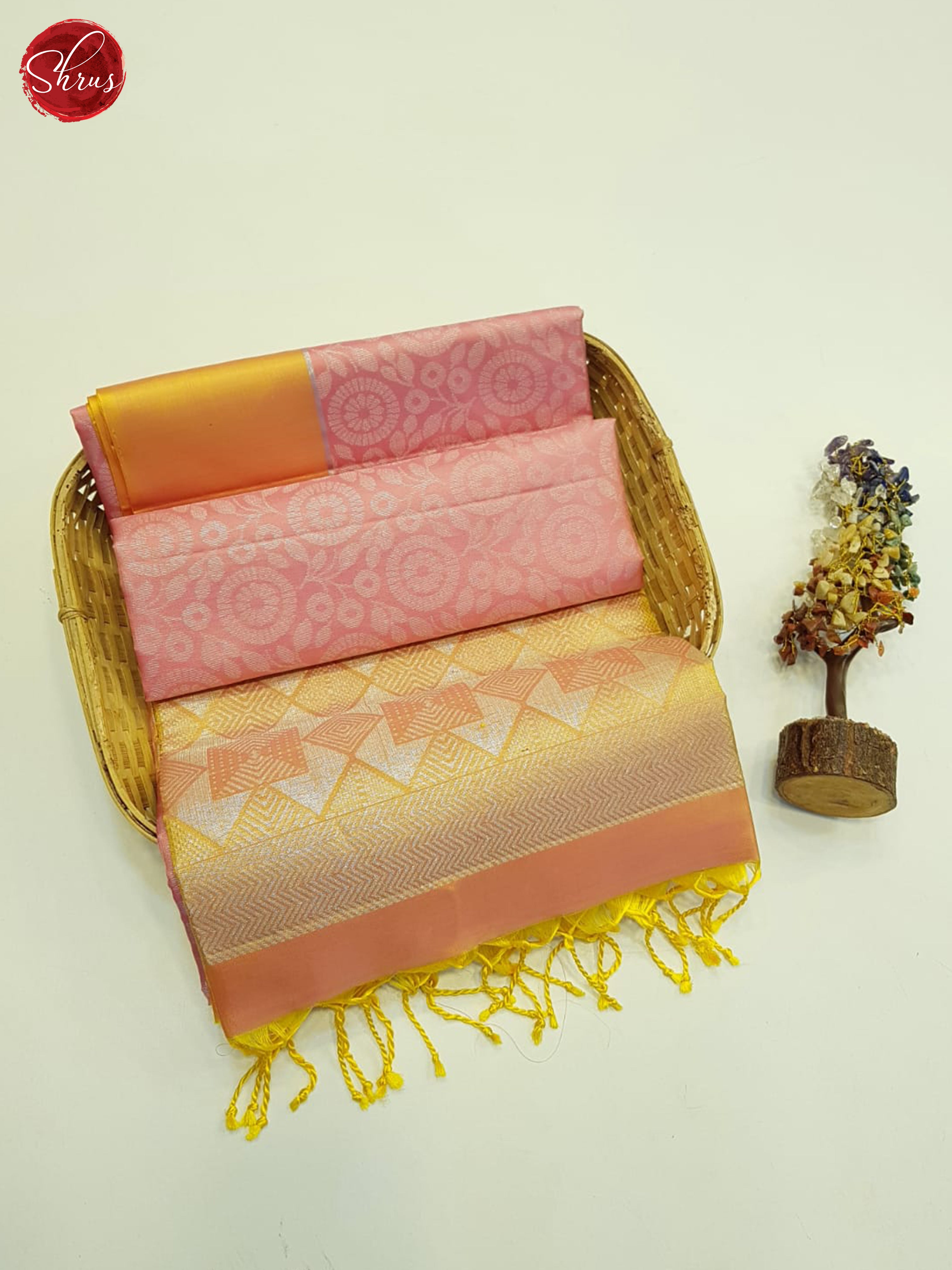 Candy Pink And Mustard  - Soft silk Saree - Shop on ShrusEternity.com