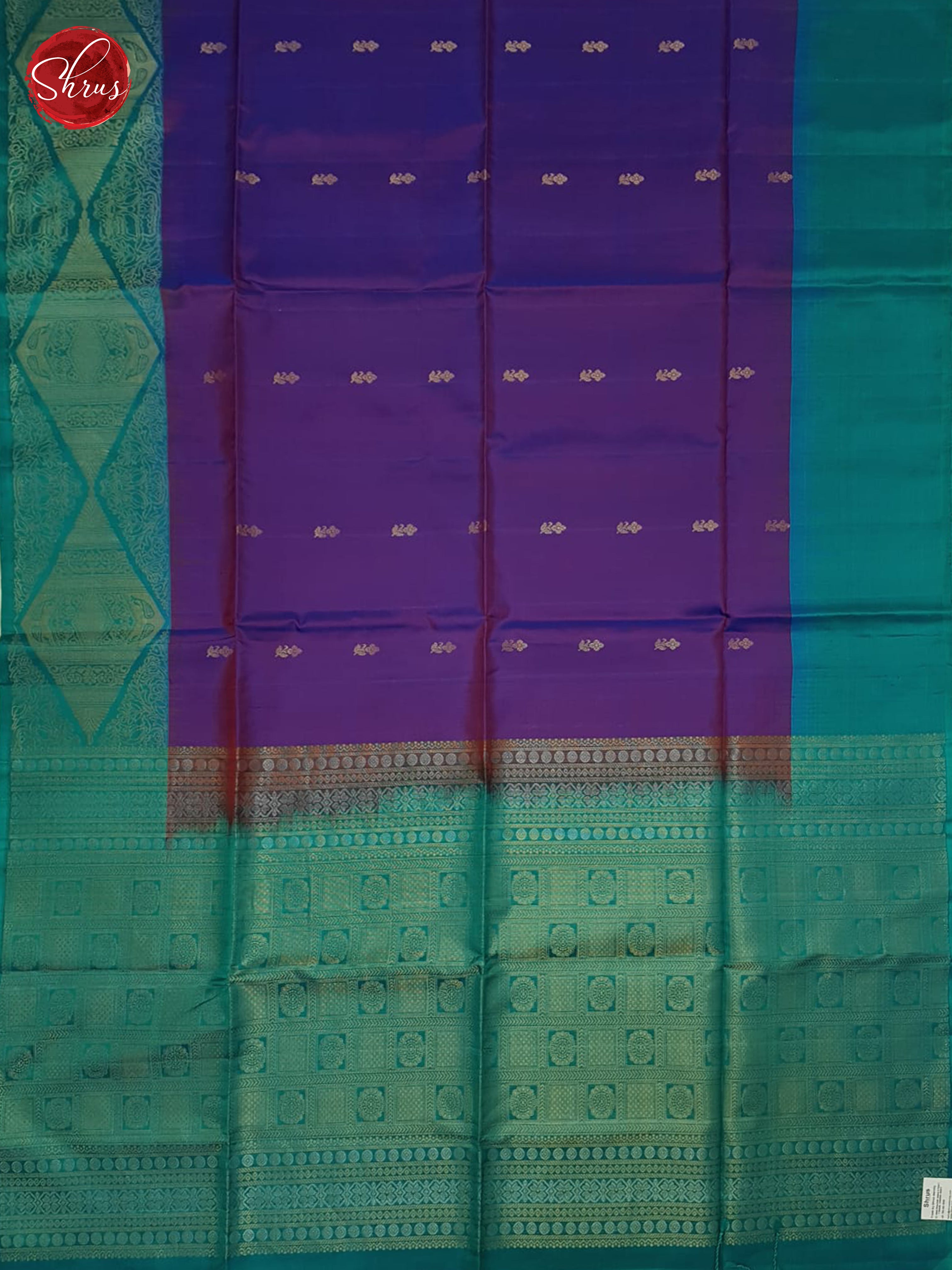 Purple And Teal Blue-Soft Silk Saree - Shop on ShrusEternity.com