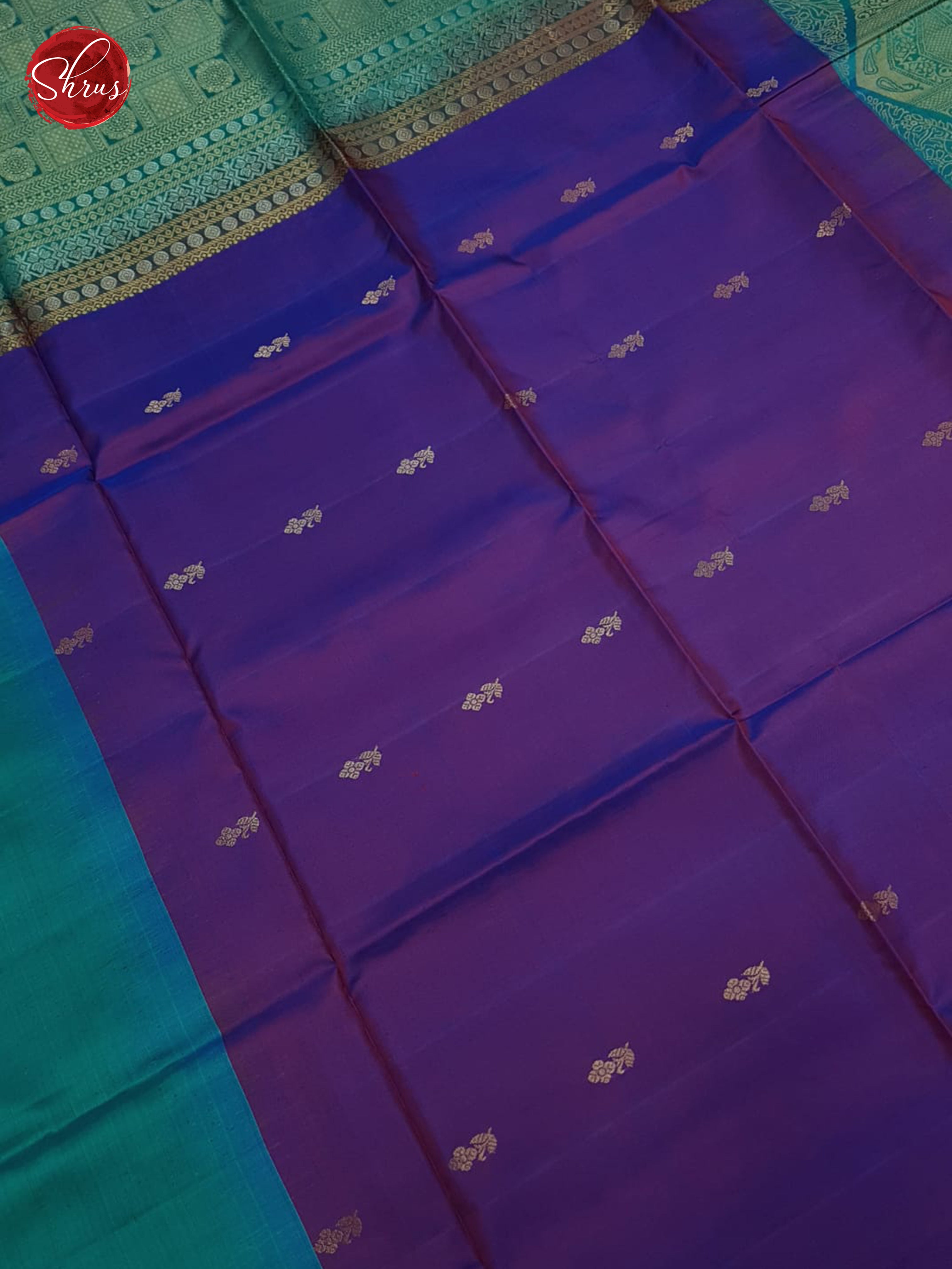 Purple And Teal Blue-Soft Silk Saree - Shop on ShrusEternity.com