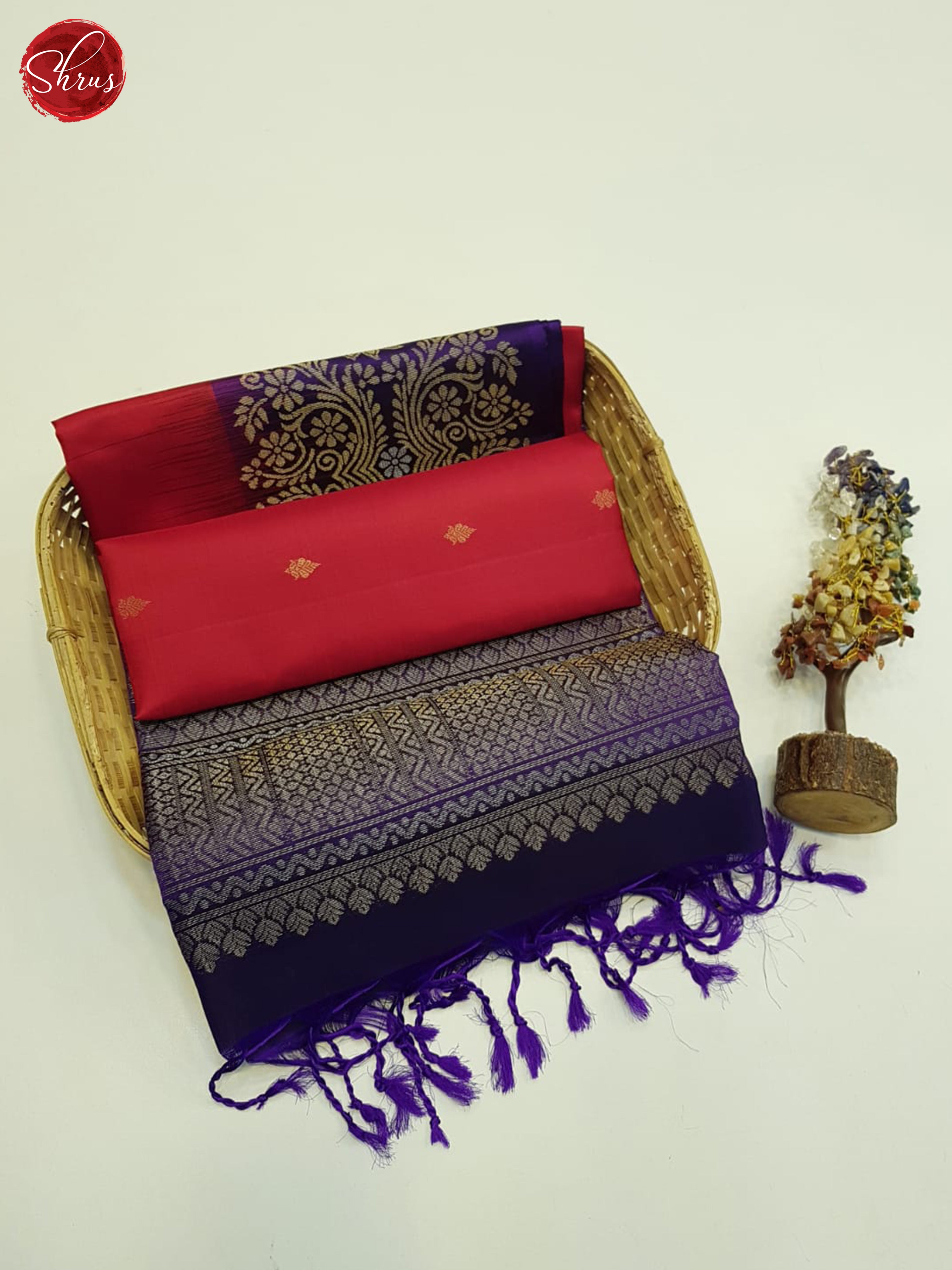 Red And Purple  - Soft silk Saree - Shop on ShrusEternity.com