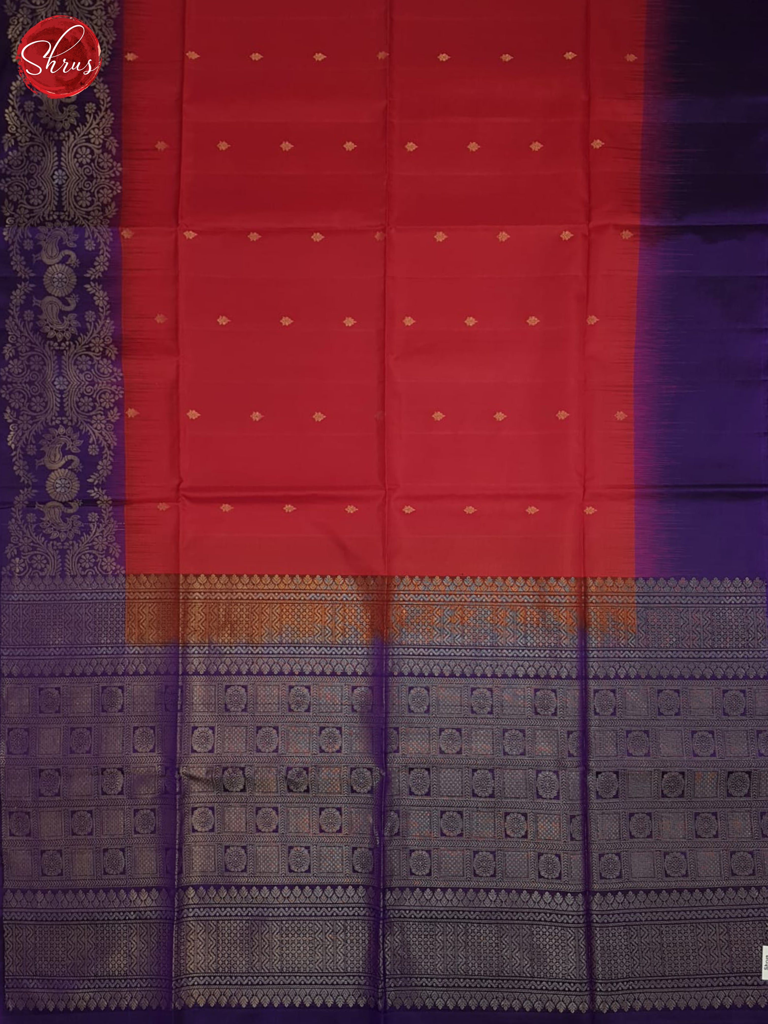 Red And Purple  - Soft silk Saree - Shop on ShrusEternity.com