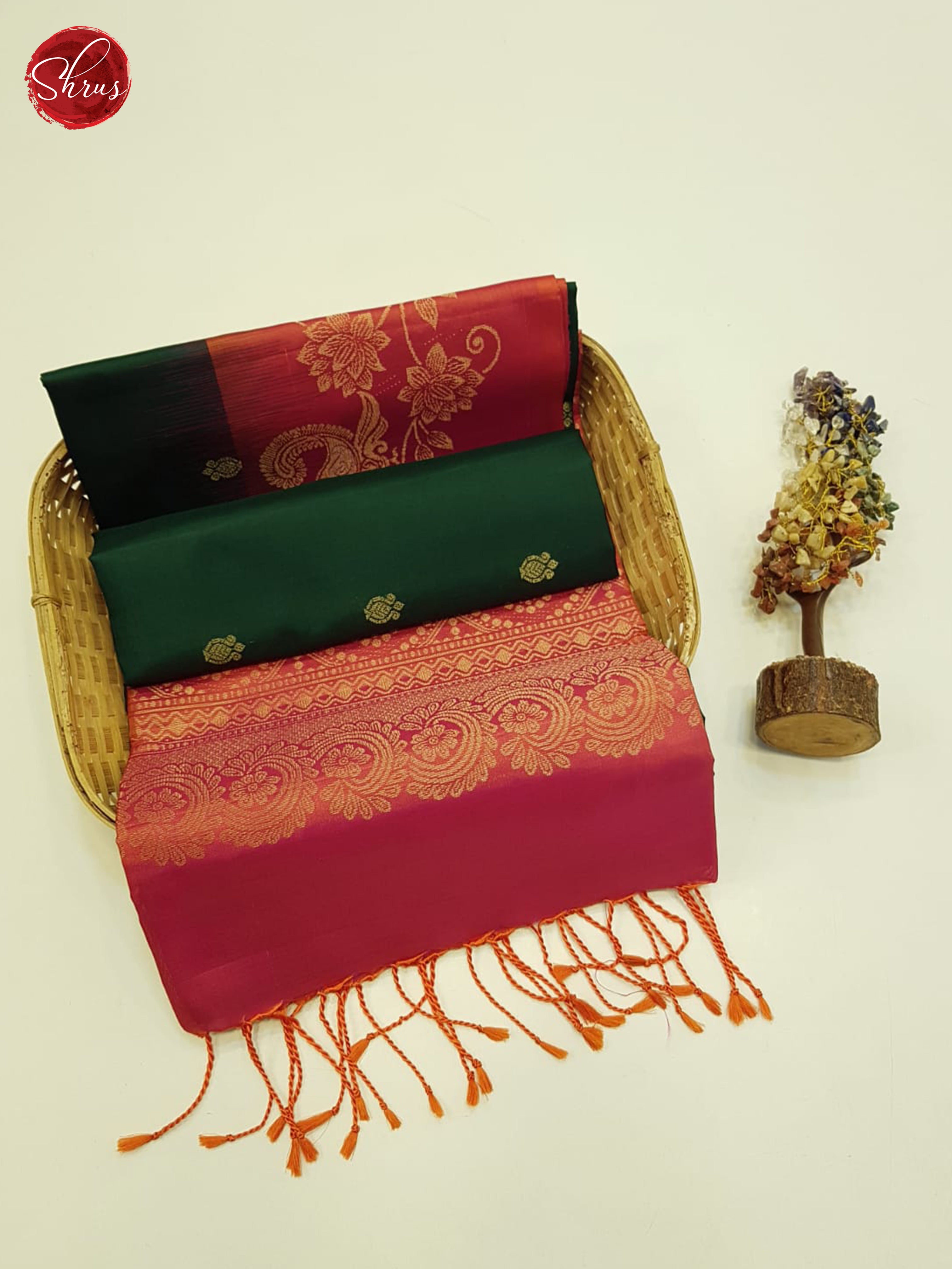 Green and red -Soft Silk Saree - Shop on ShrusEternity.com