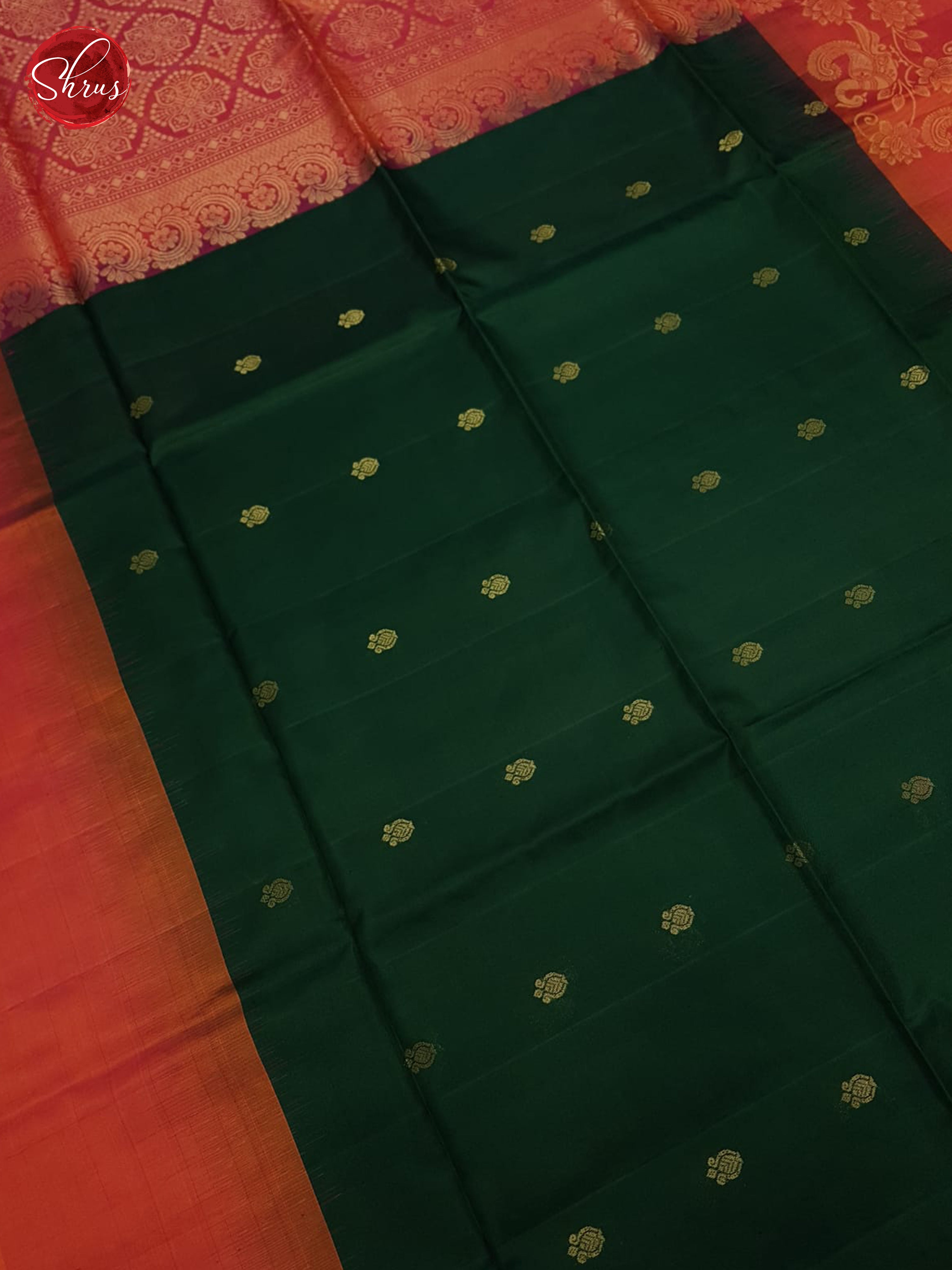 Green and red -Soft Silk Saree - Shop on ShrusEternity.com