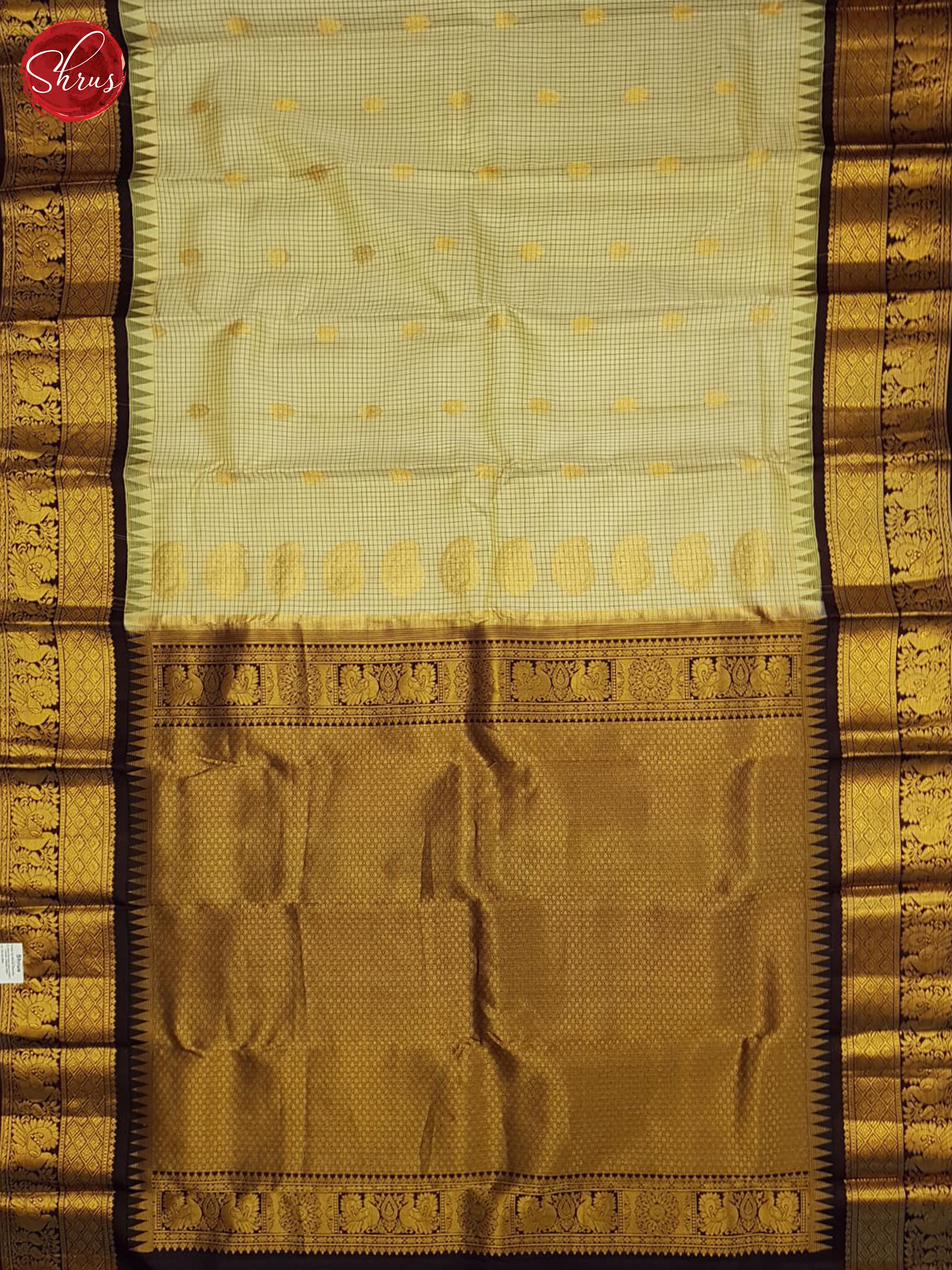 Beige And Brown-Gadwal Silk saree - Shop on ShrusEternity.com