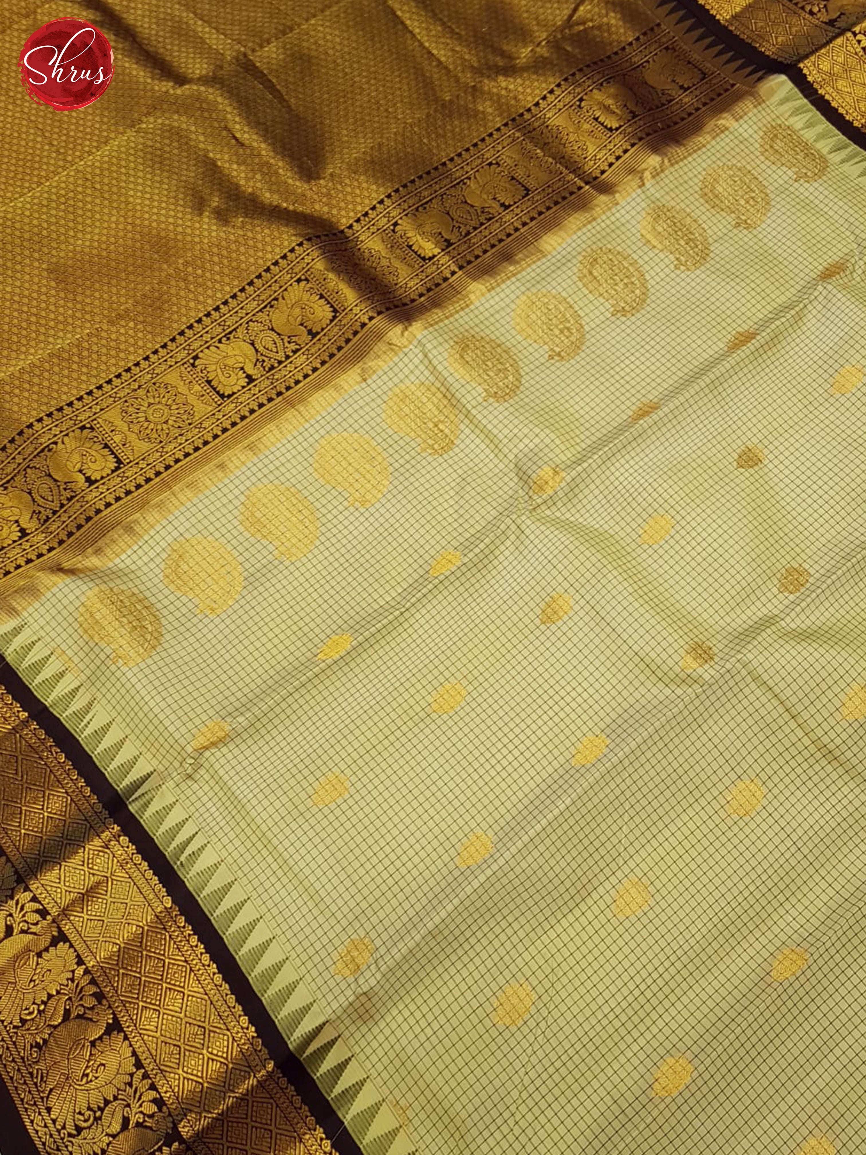 Beige And Brown-Gadwal Silk saree - Shop on ShrusEternity.com