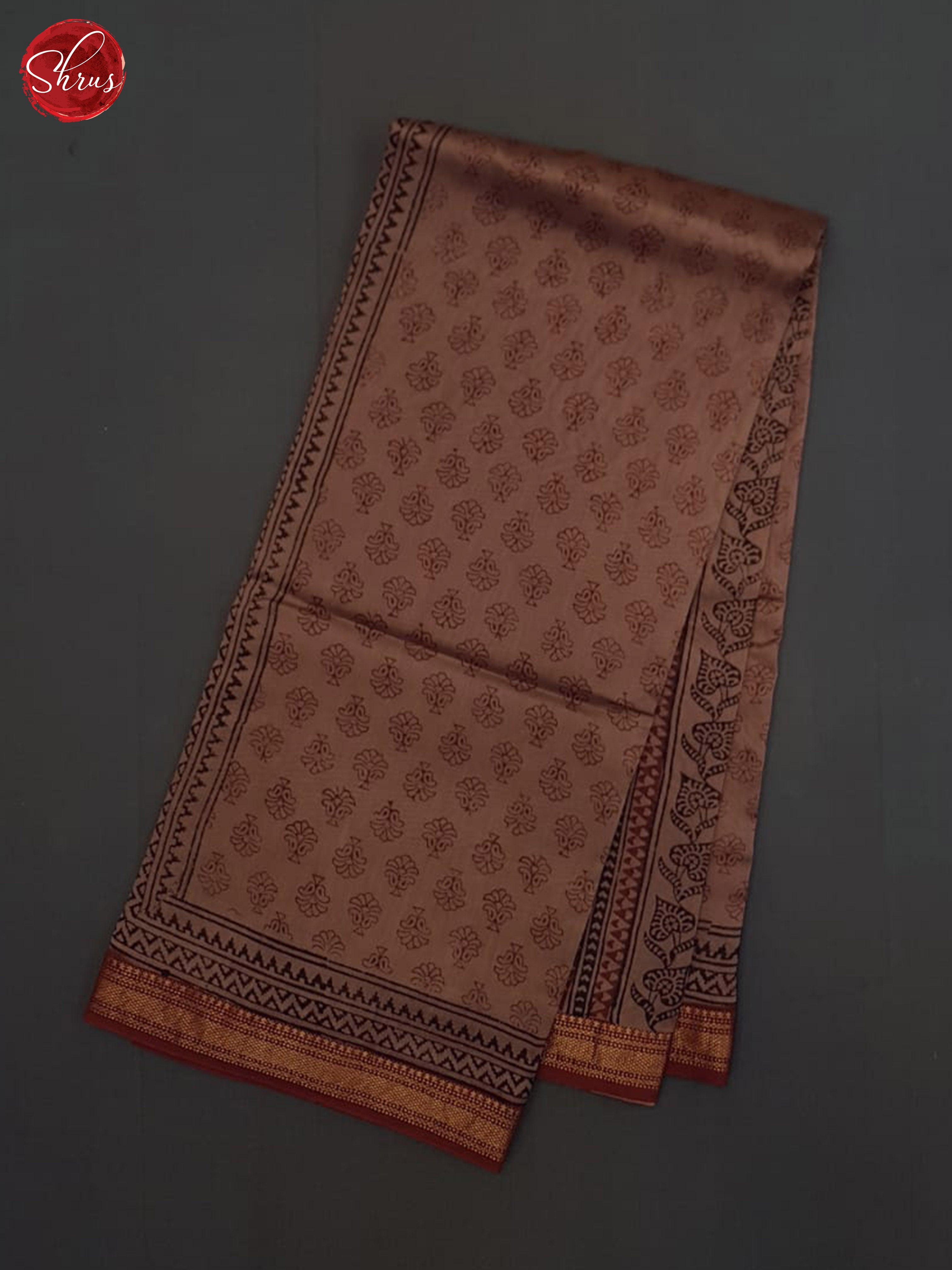 Brown and Maroon- Maheswari Silk Cotton Saree - Shop on ShrusEternity.com