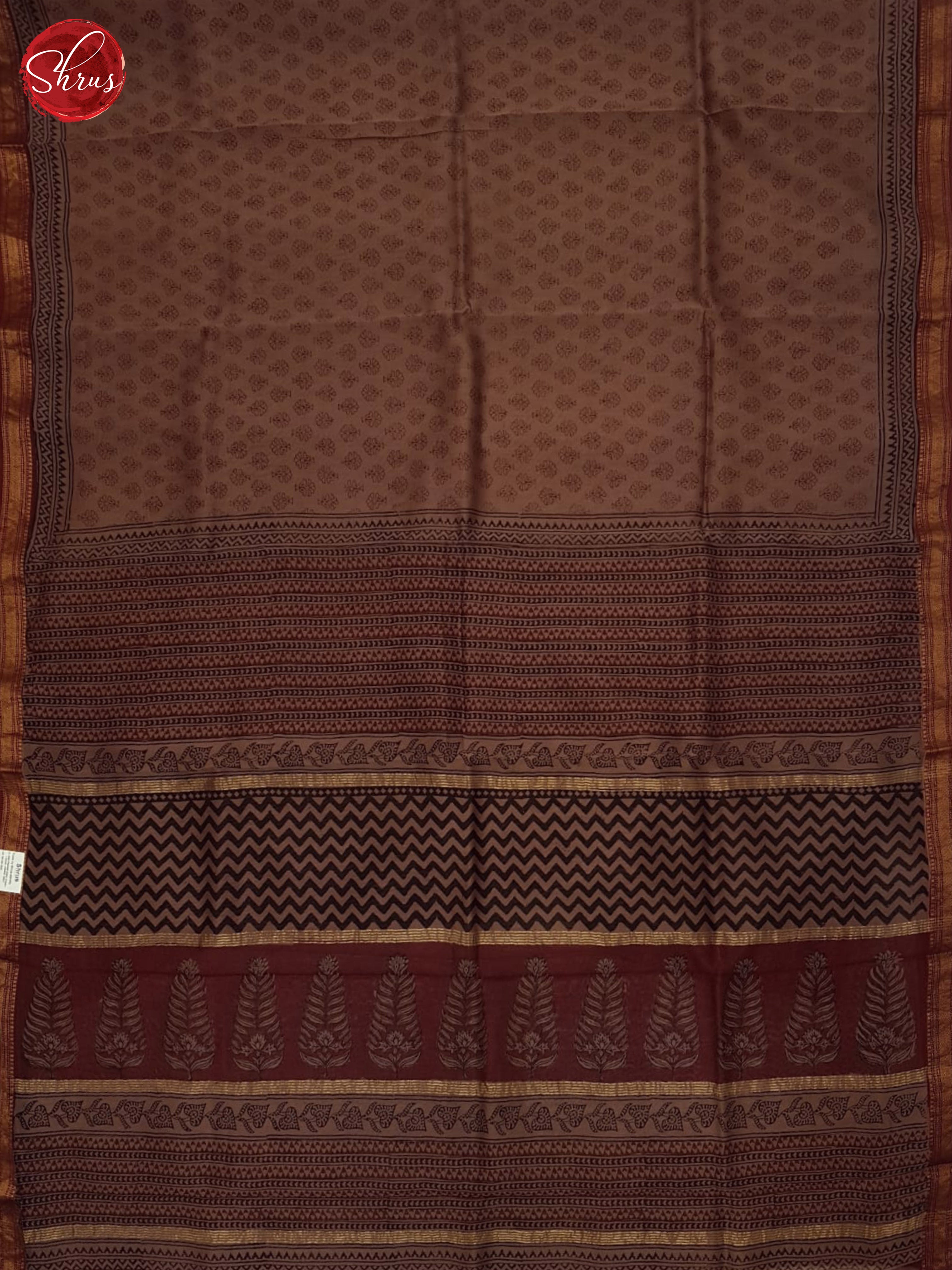 Brown and Maroon- Maheswari Silk Cotton Saree - Shop on ShrusEternity.com