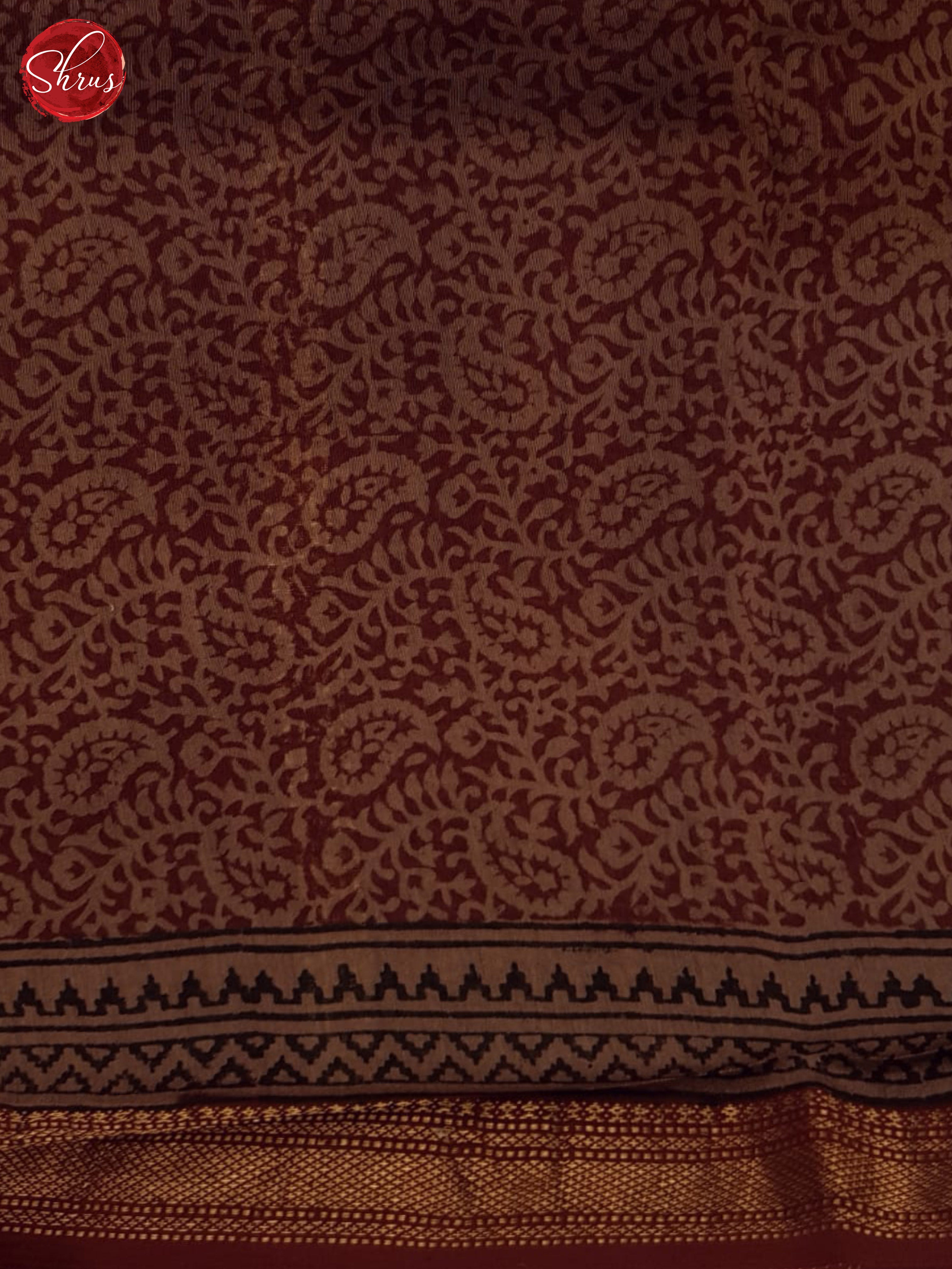 Brown and Maroon- Maheswari Silk Cotton Saree - Shop on ShrusEternity.com