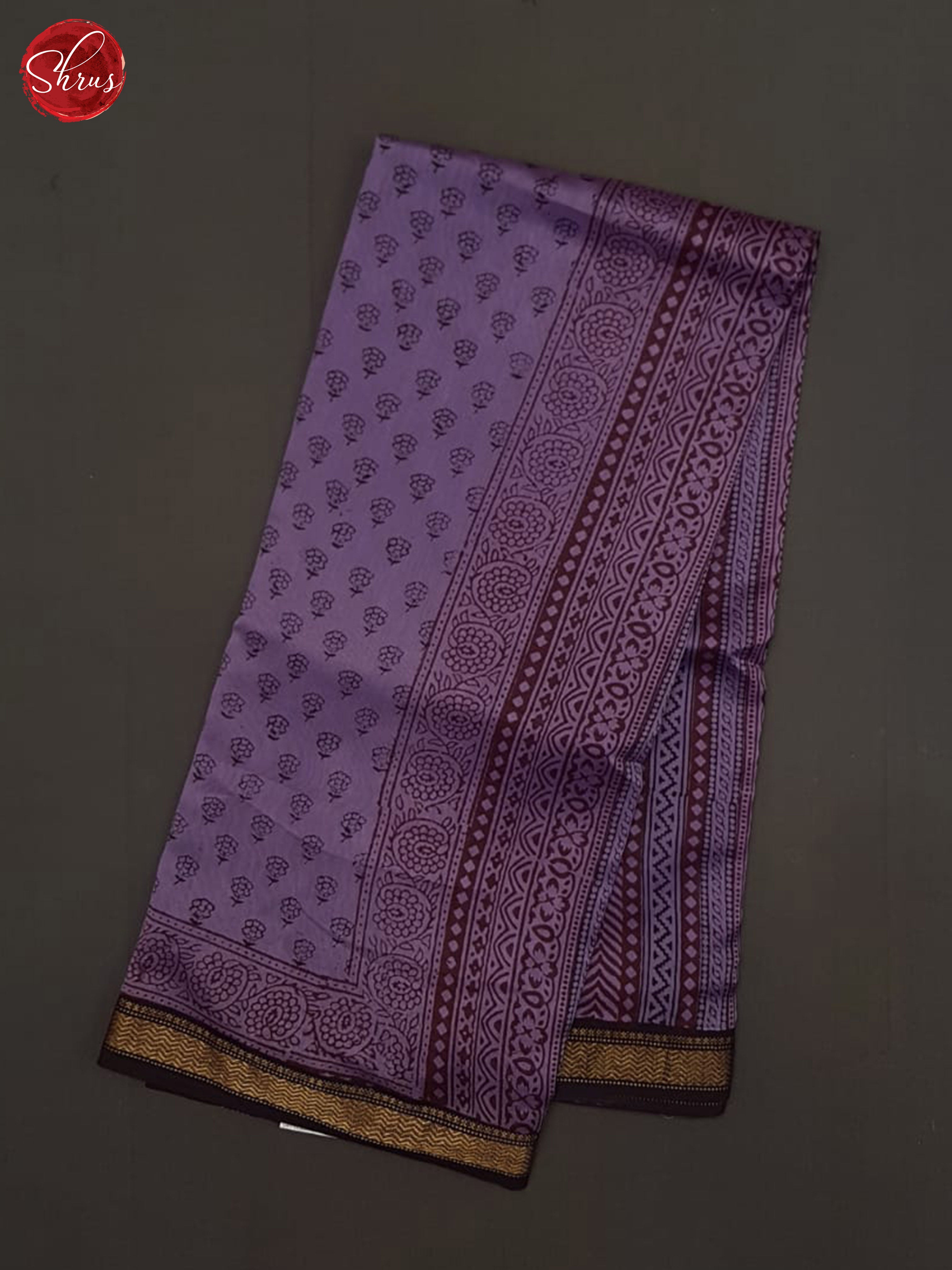 Lavender And Black- Maheswari Silk Cotton Saree - Shop on ShrusEternity.com