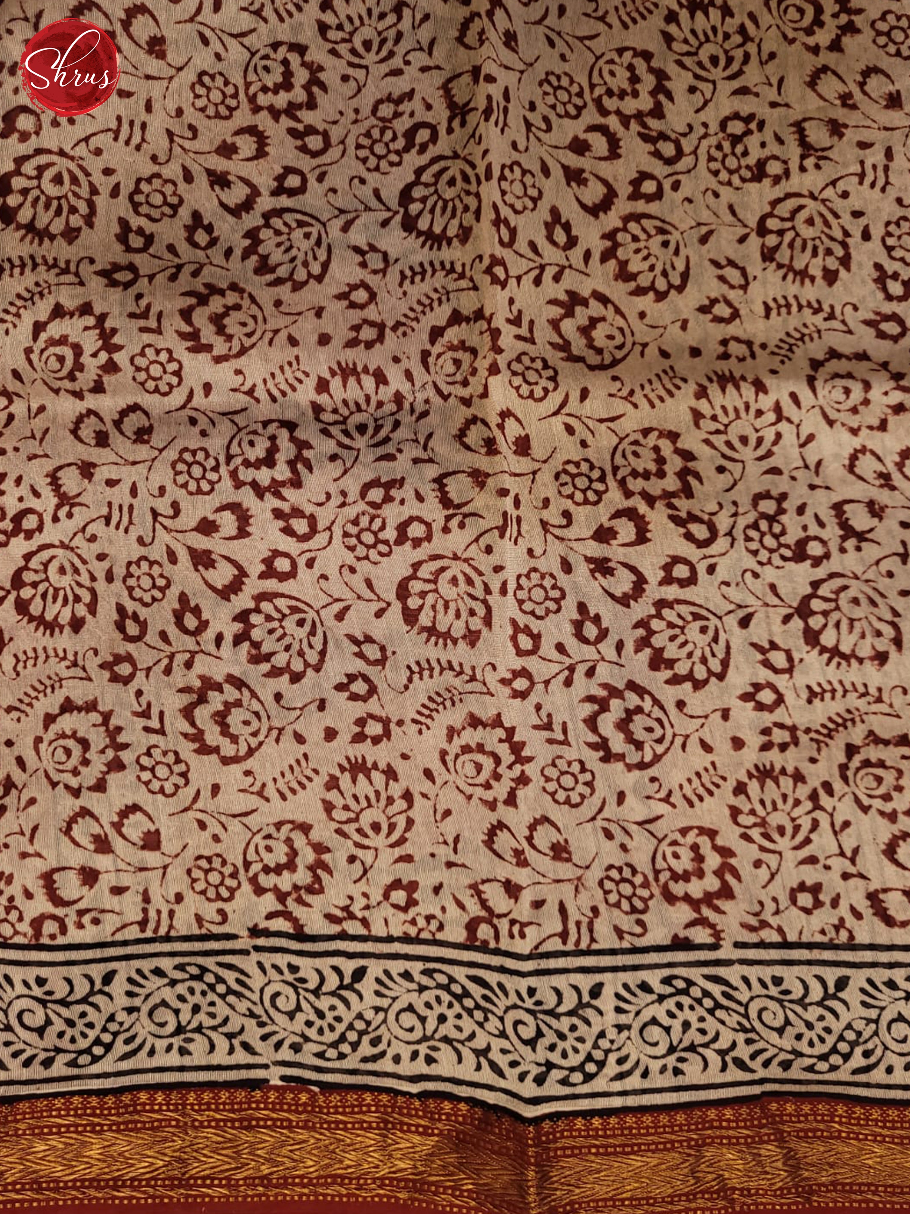 cream and Red- Maheshwari Silk Cotton - Shop on ShrusEternity.com