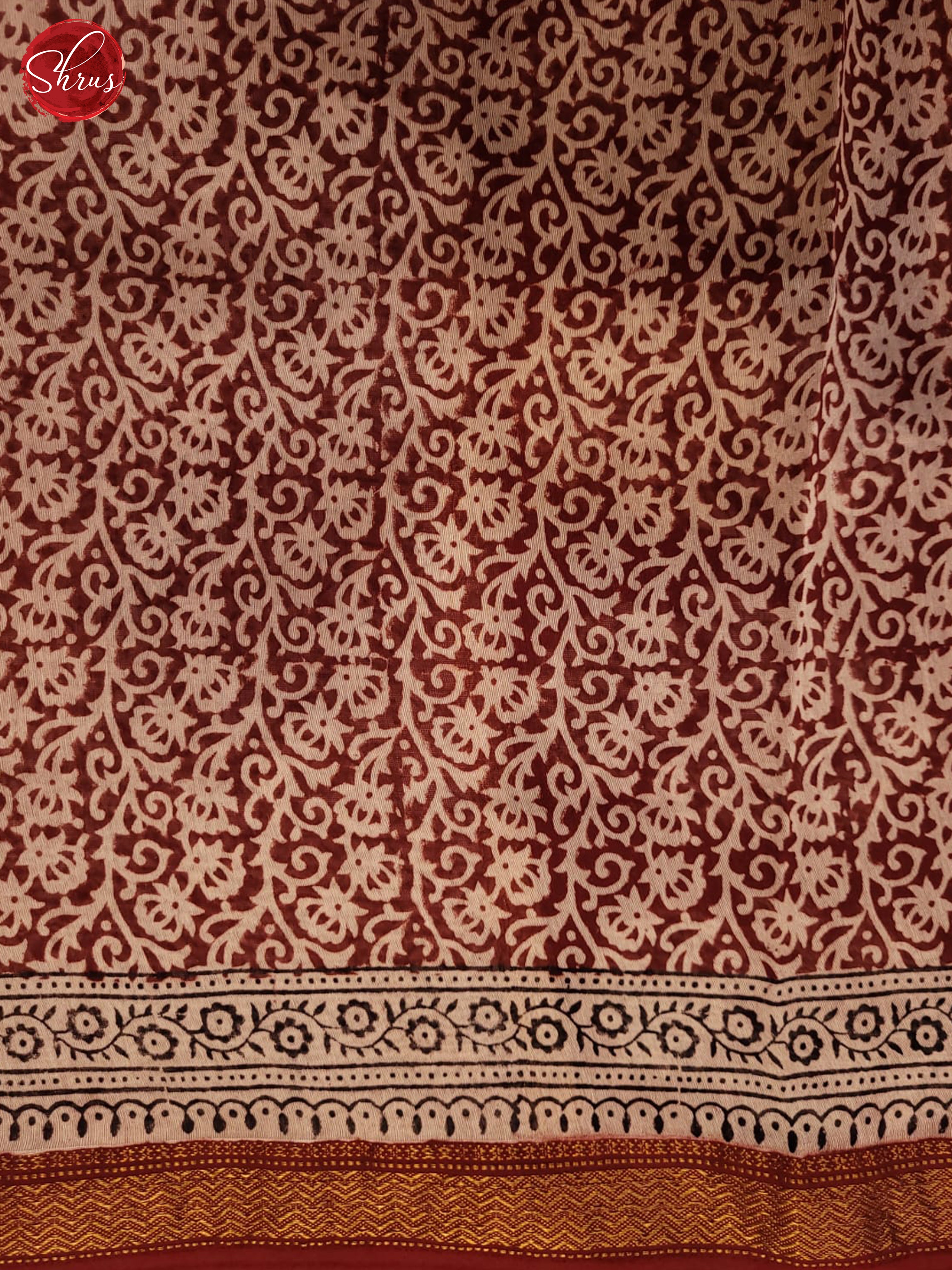 cream and red- Maheshwari Silk Cotton - Shop on ShrusEternity.com