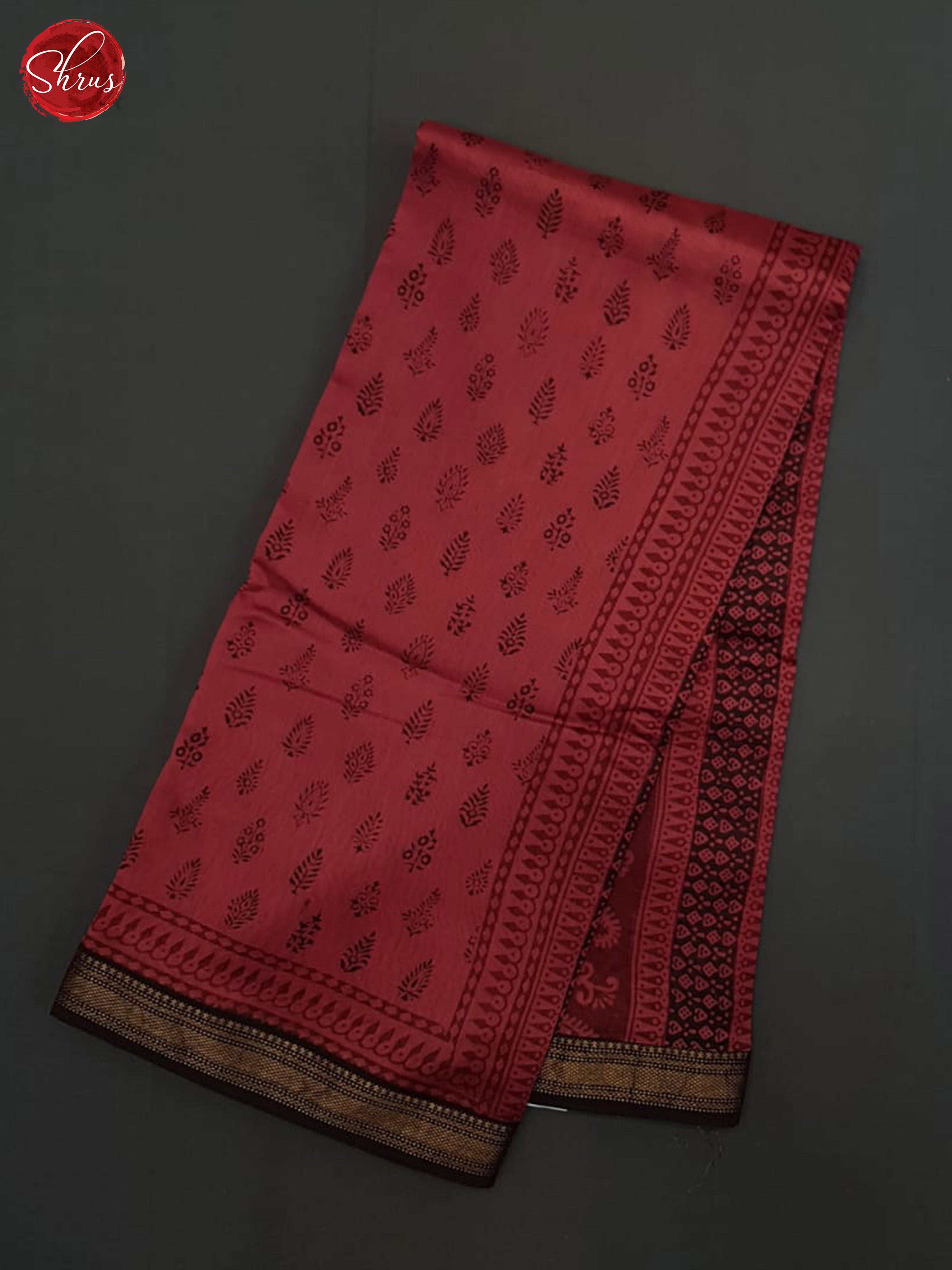 Red And Black-Maheshwari Silk Cotton Saree - Shop on ShrusEternity.com