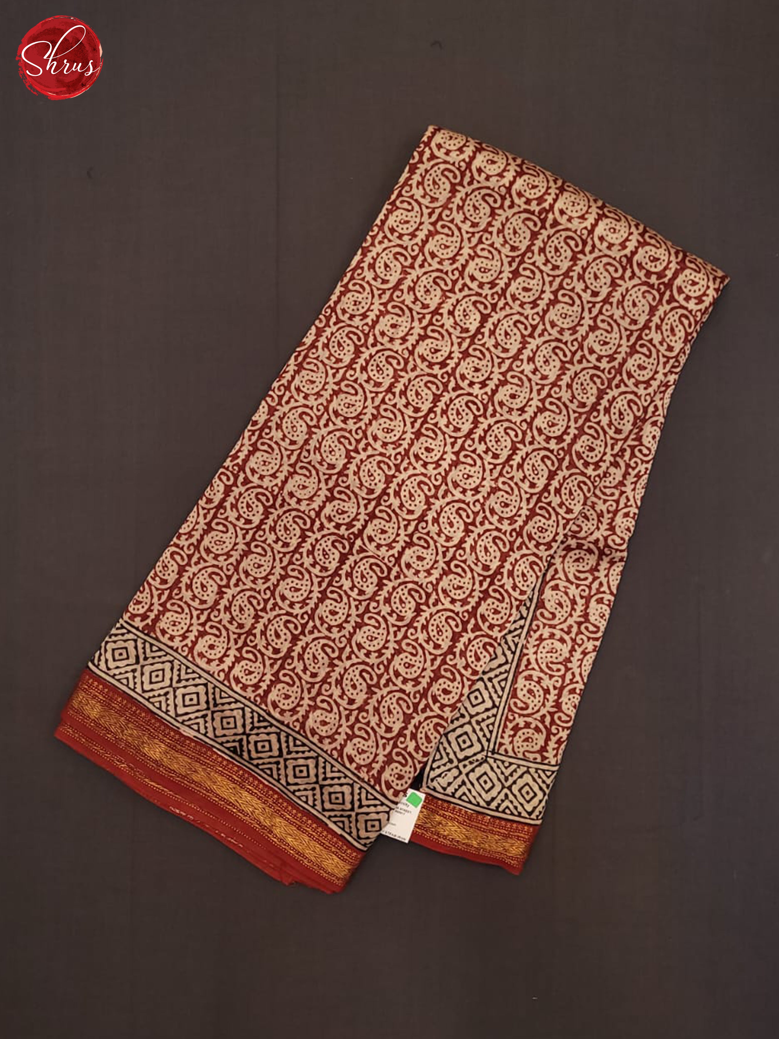 cream and red-Maheshwari silk cotton - Shop on ShrusEternity.com