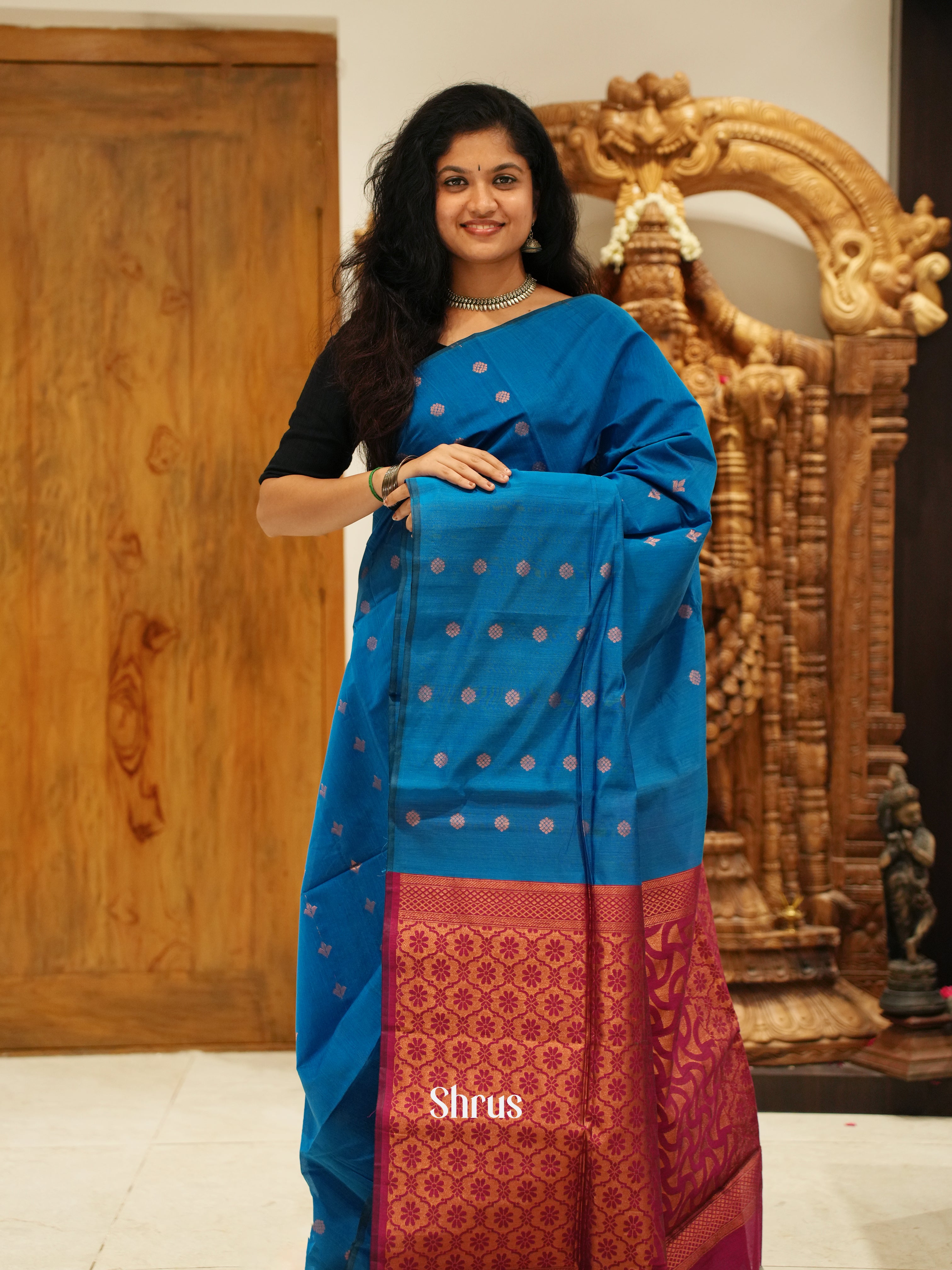 BLS11102-Semi Silkcotton Saree