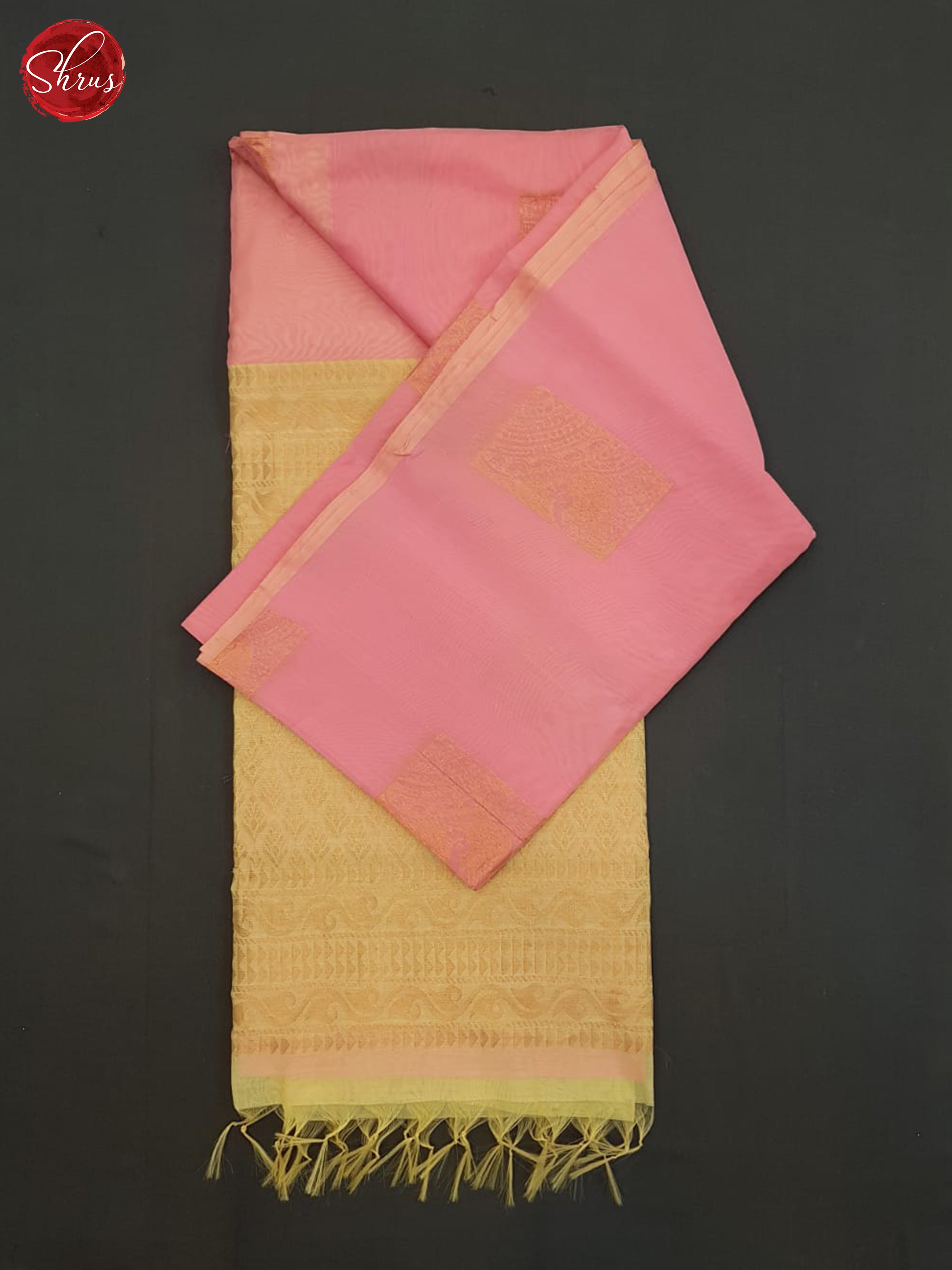 Pink And Beige-Semi Silk Cotton Saree - Shop on ShrusEternity.com