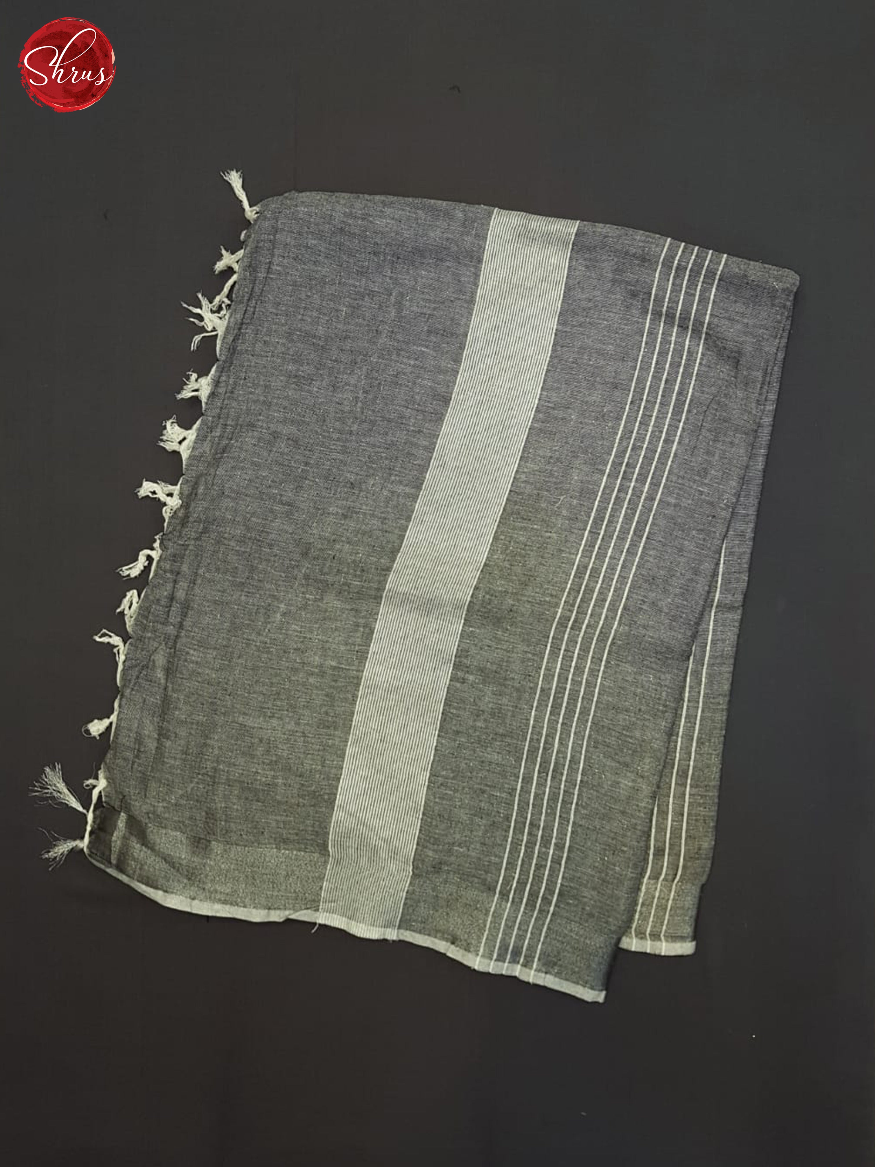 Grey(Single tone)- linen Cotton Saree - Shop on ShrusEternity.com