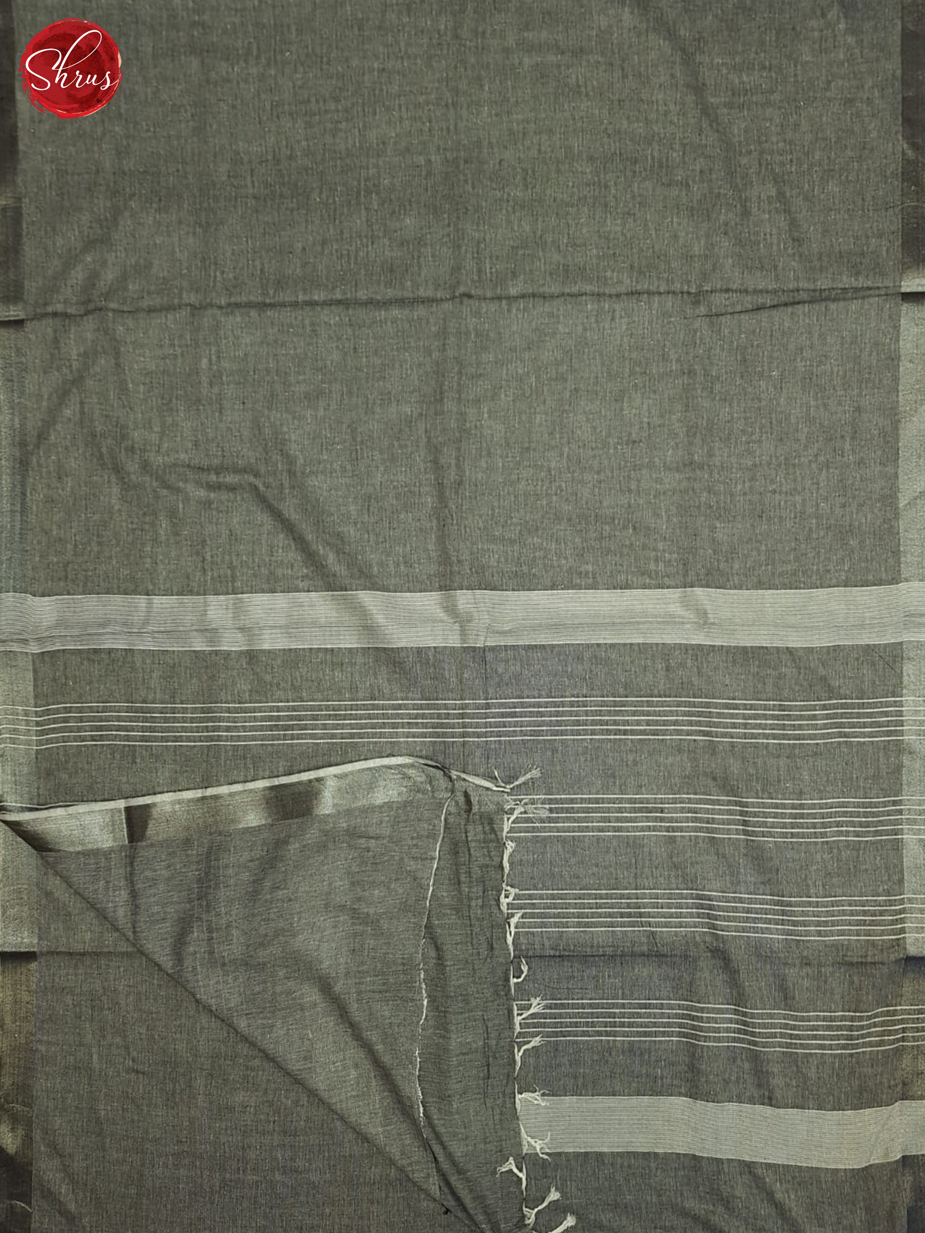 Grey(Single tone)- linen Cotton Saree - Shop on ShrusEternity.com