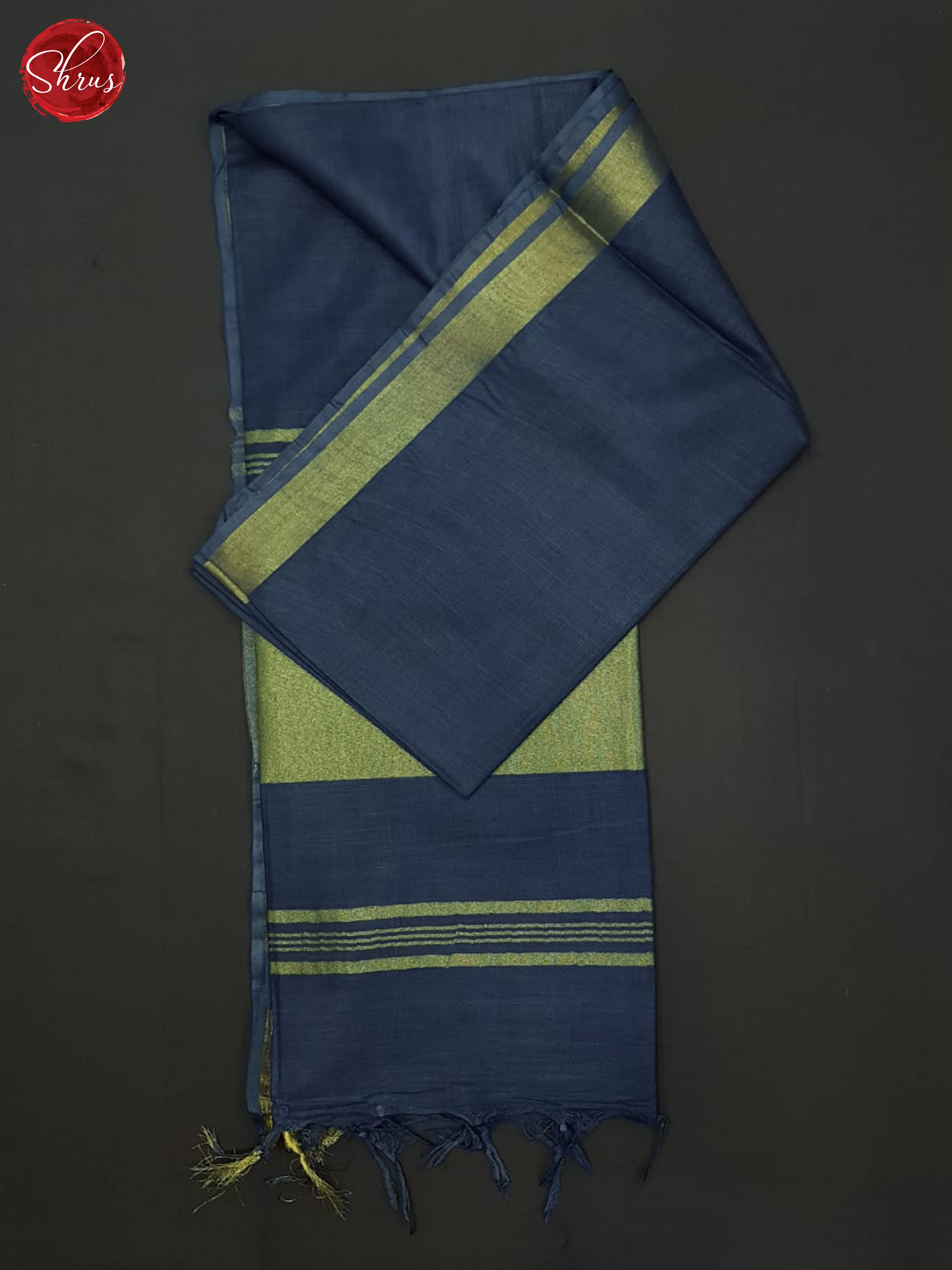 Blue(Single tone)- Linen Cotton Saree - Shop on ShrusEternity.com