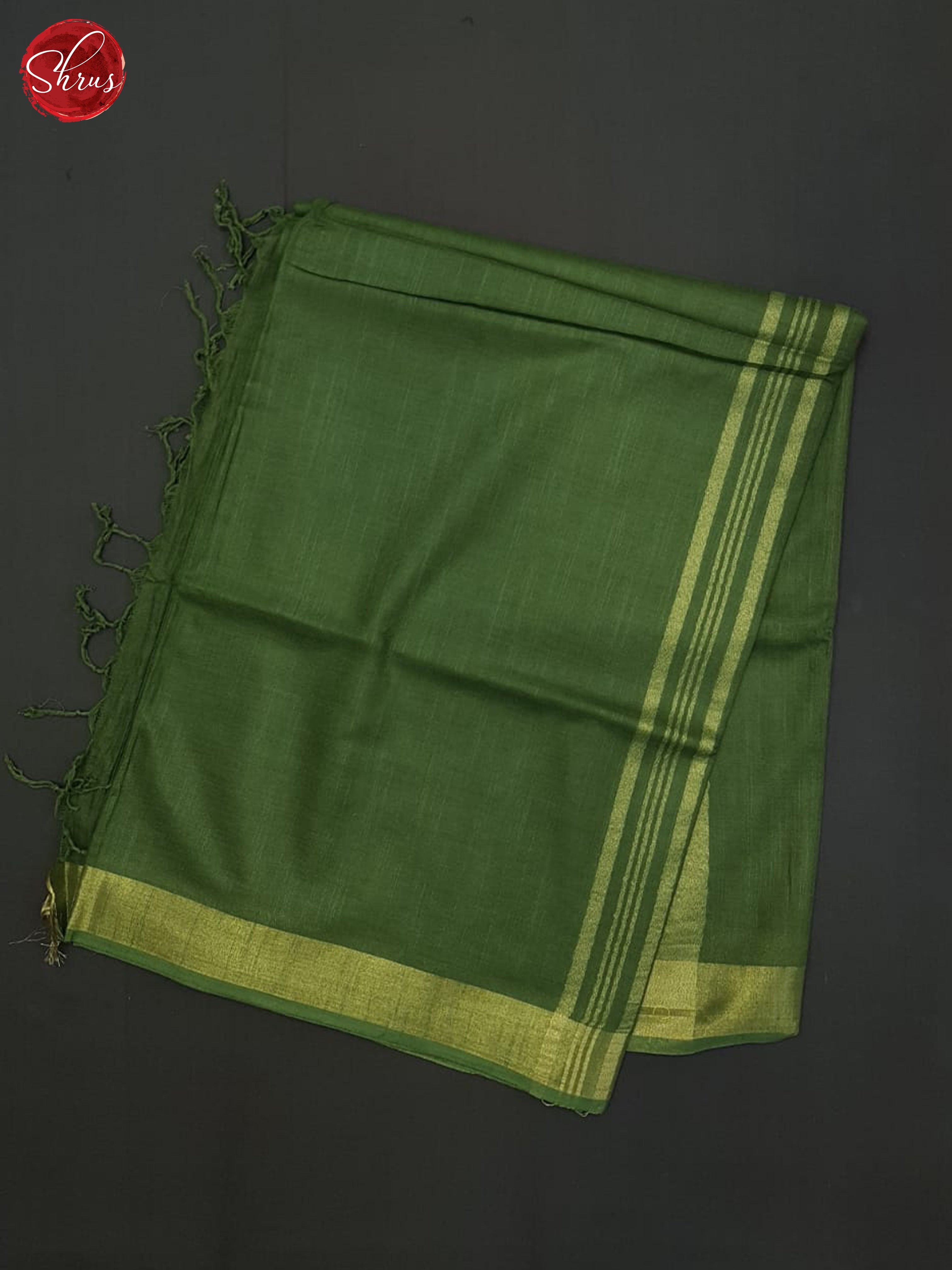 Green(single tone)-Linen Cotton Saree - Shop on ShrusEternity.com