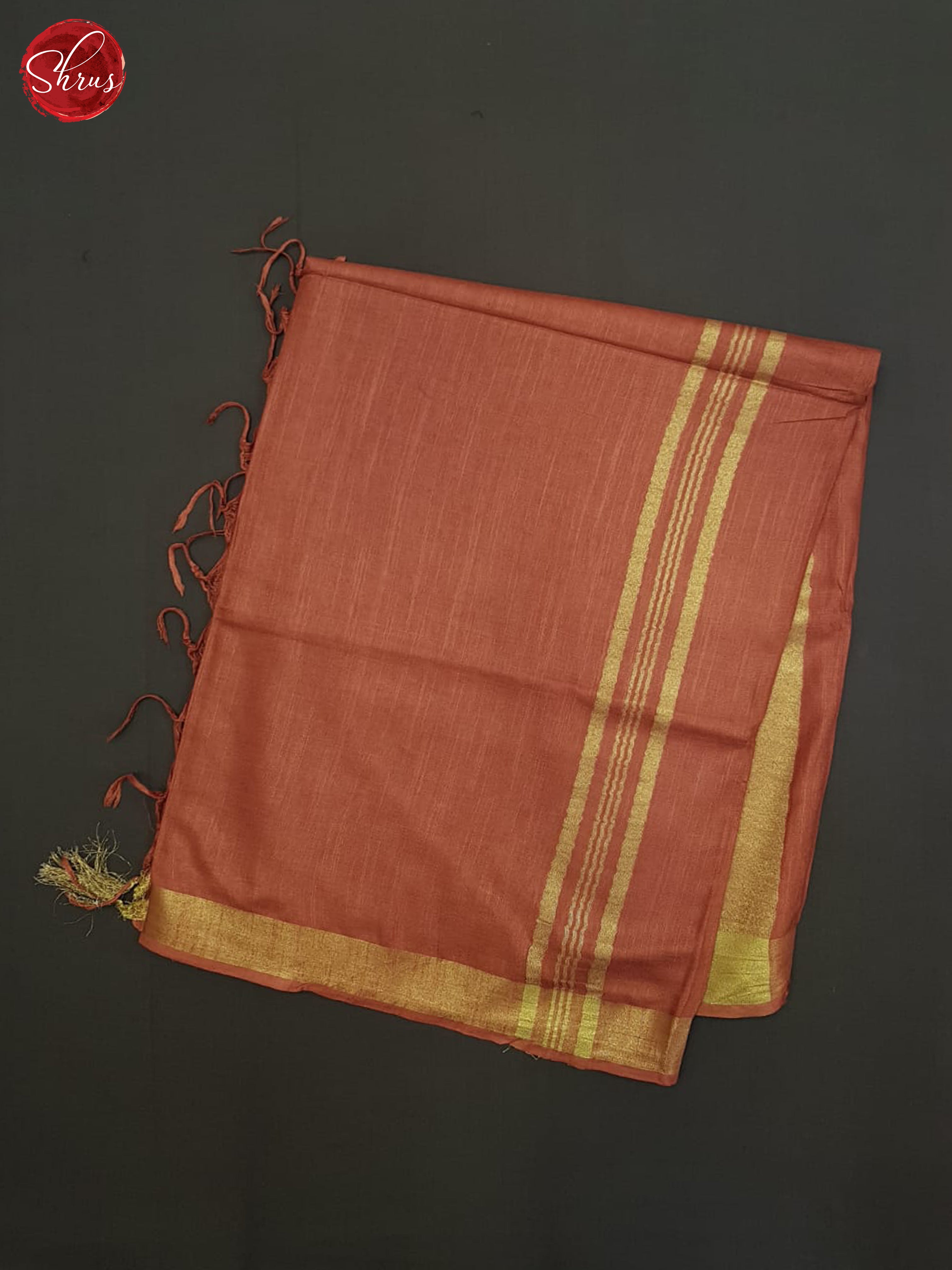 Brick Orange(Single tone)-Linen Cotton Saree - Shop on ShrusEternity.com